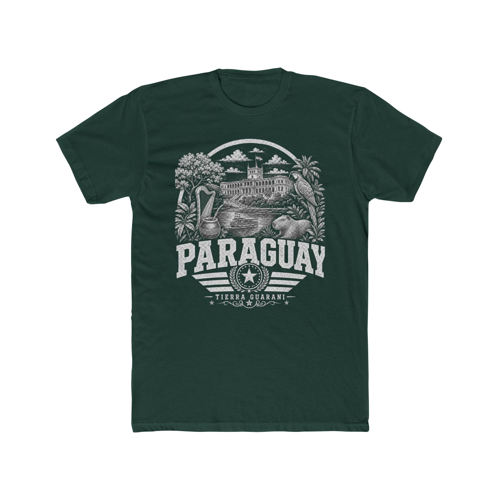 Paraguay vintage landmarks men's tee — iconic landmark design | Nameshi Destinations (view 7)