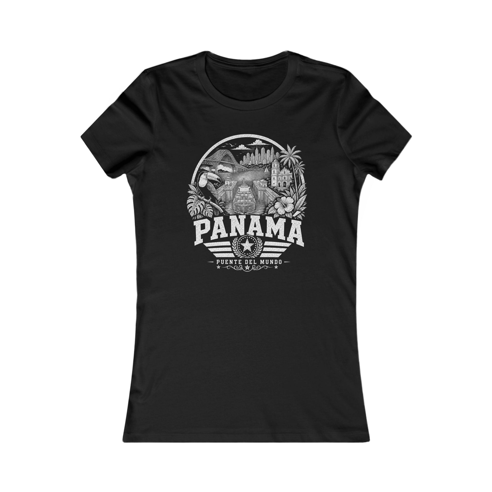 Panama vintage landmarks women's tee — iconic landmark design | Nameshi Destinations (view 1)