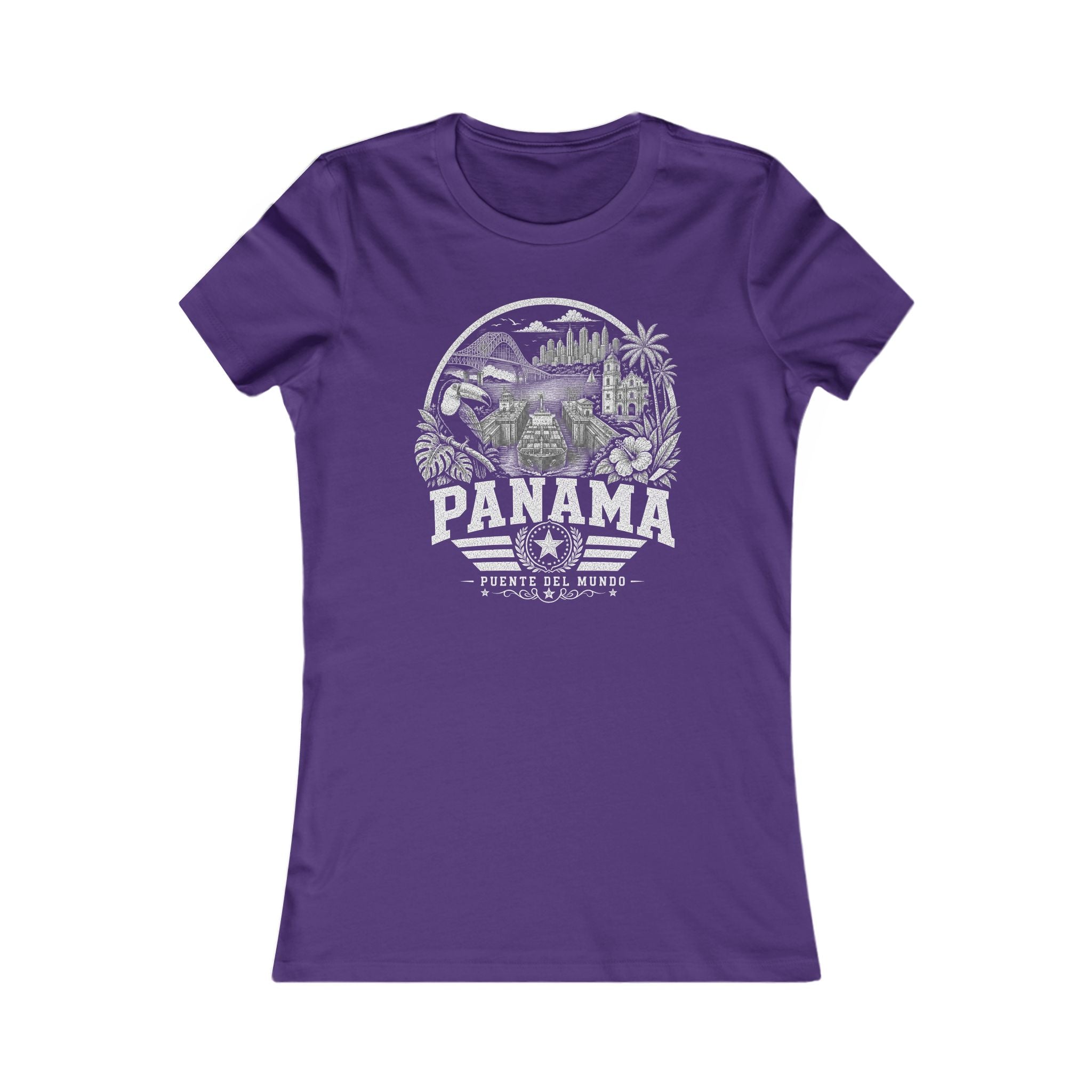 Panama vintage landmarks women's tee — iconic landmark design | Nameshi Destinations (view 6)