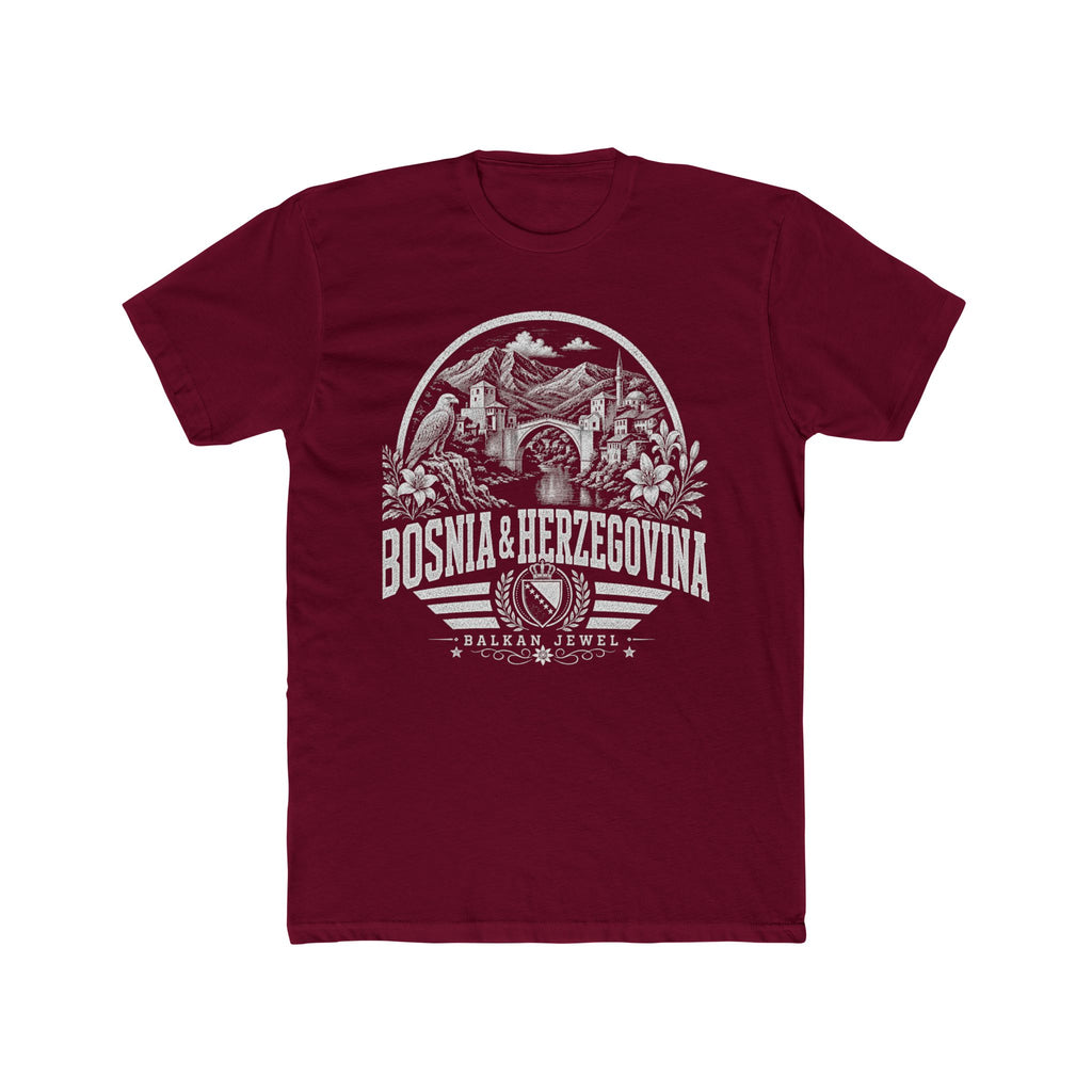 Bosnia y Herzegovina vintage landmarks men's tee — iconic landmark design | Nameshi Destinations (view 14)