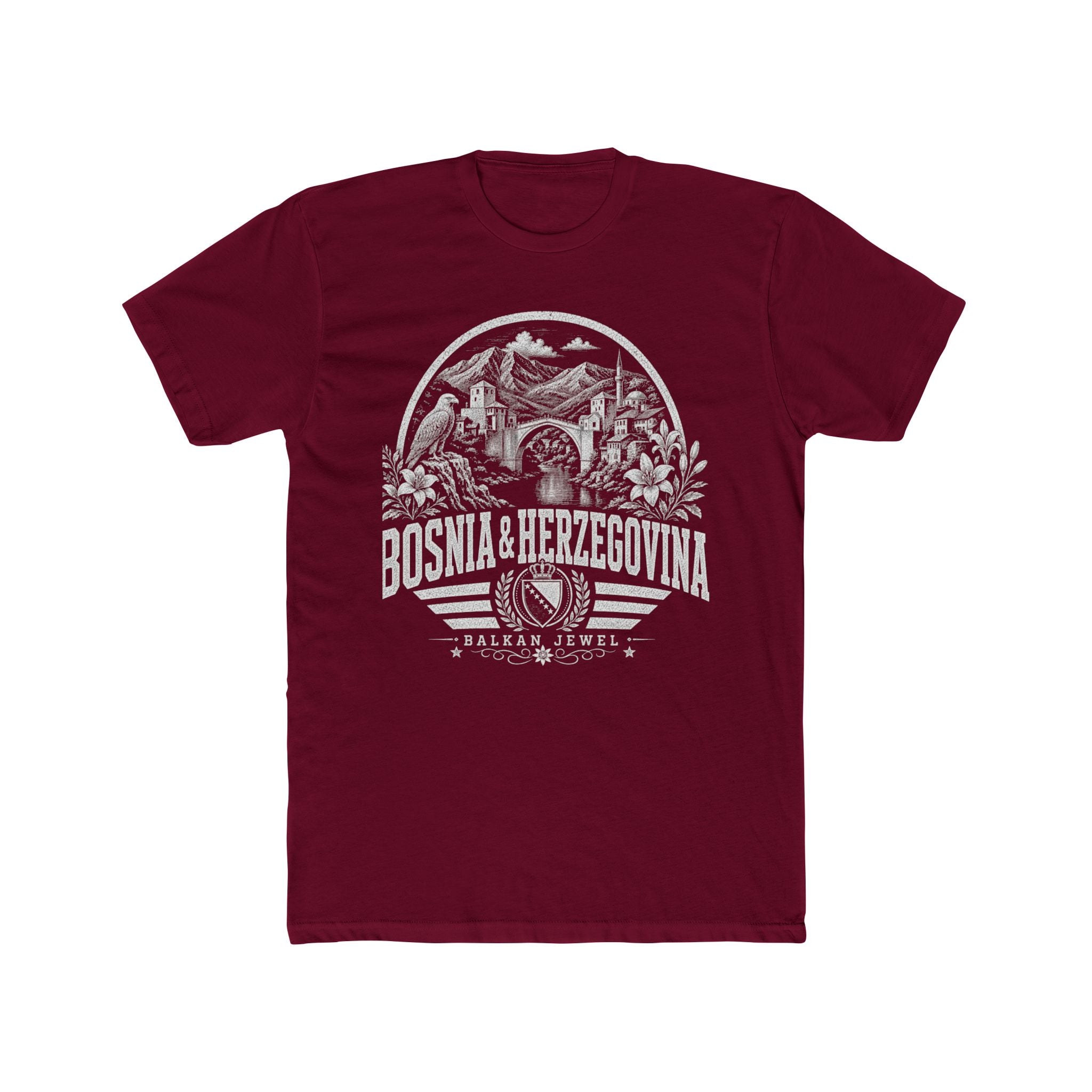 Bosnia y Herzegovina vintage landmarks men's tee — iconic landmark design | Nameshi Destinations (view 14)