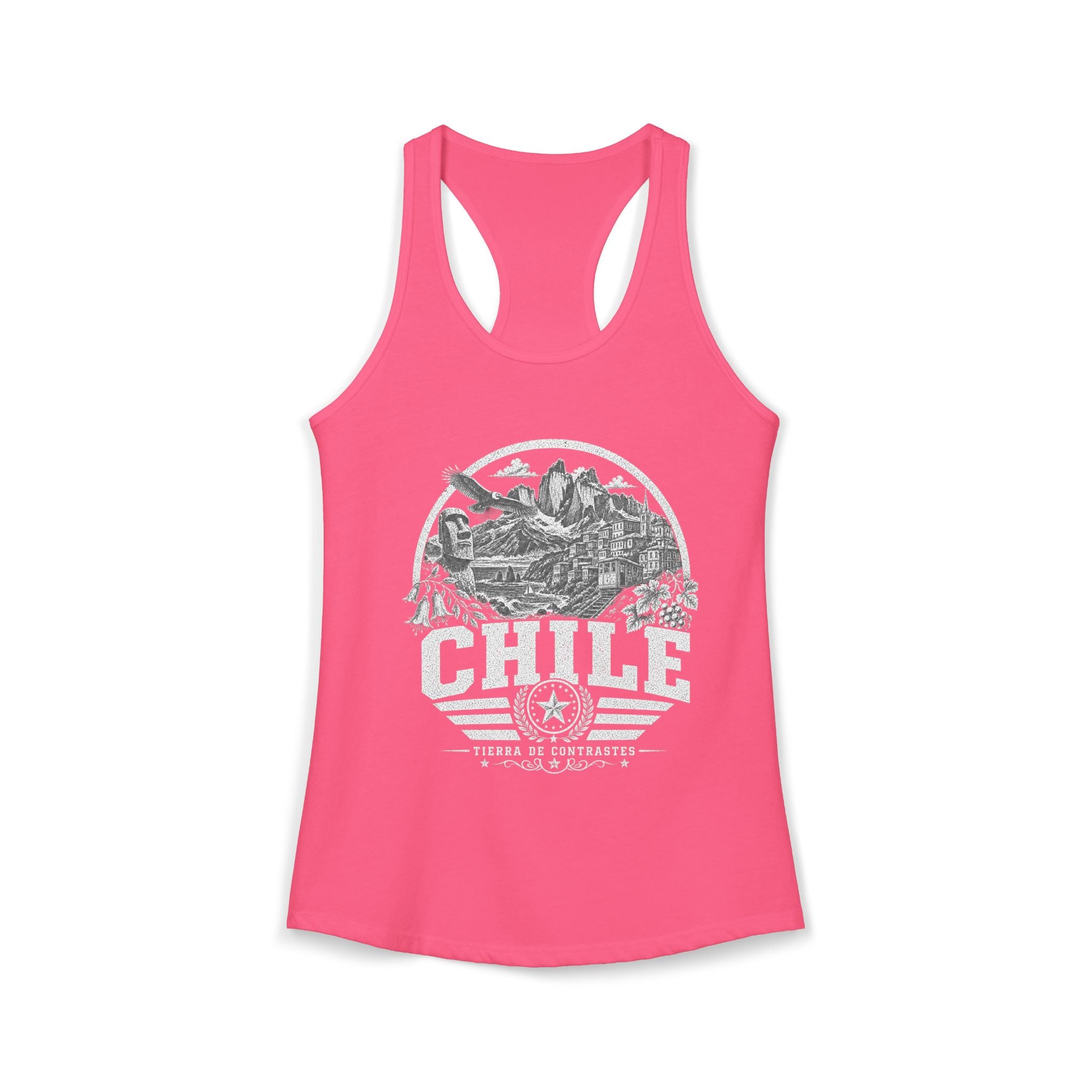 Chile vintage landmarks tank top — iconic landmark design | Nameshi Destinations (view 14)