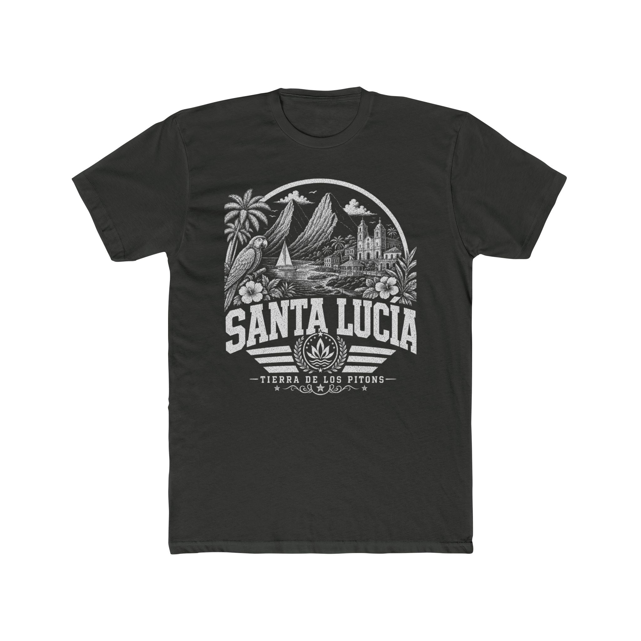 Santa Lucía vintage landmarks men's tee — iconic landmark design | Nameshi Destinations (view 5)
