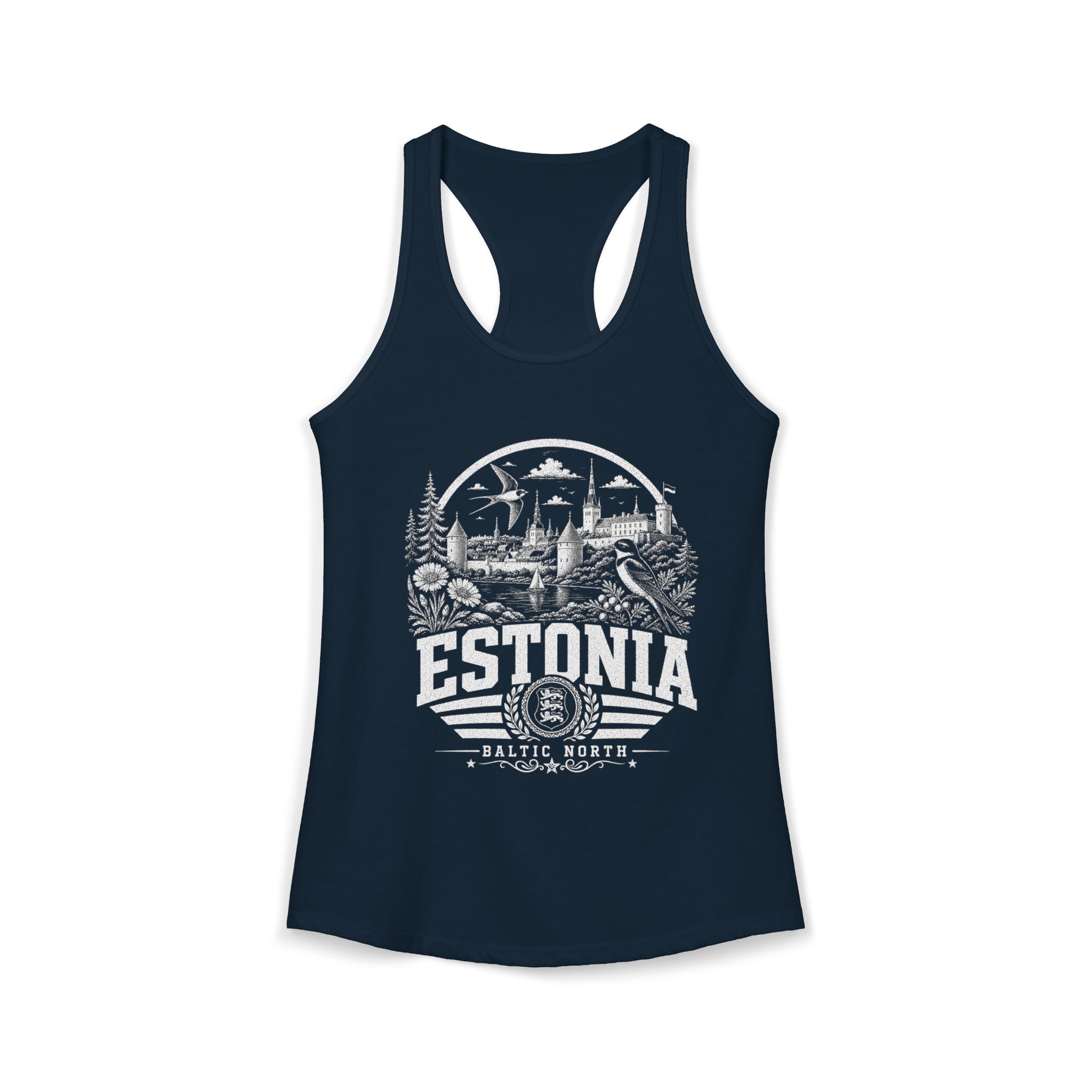 Estonia vintage landmarks tank top — iconic landmark design | Nameshi Destinations (view 11)