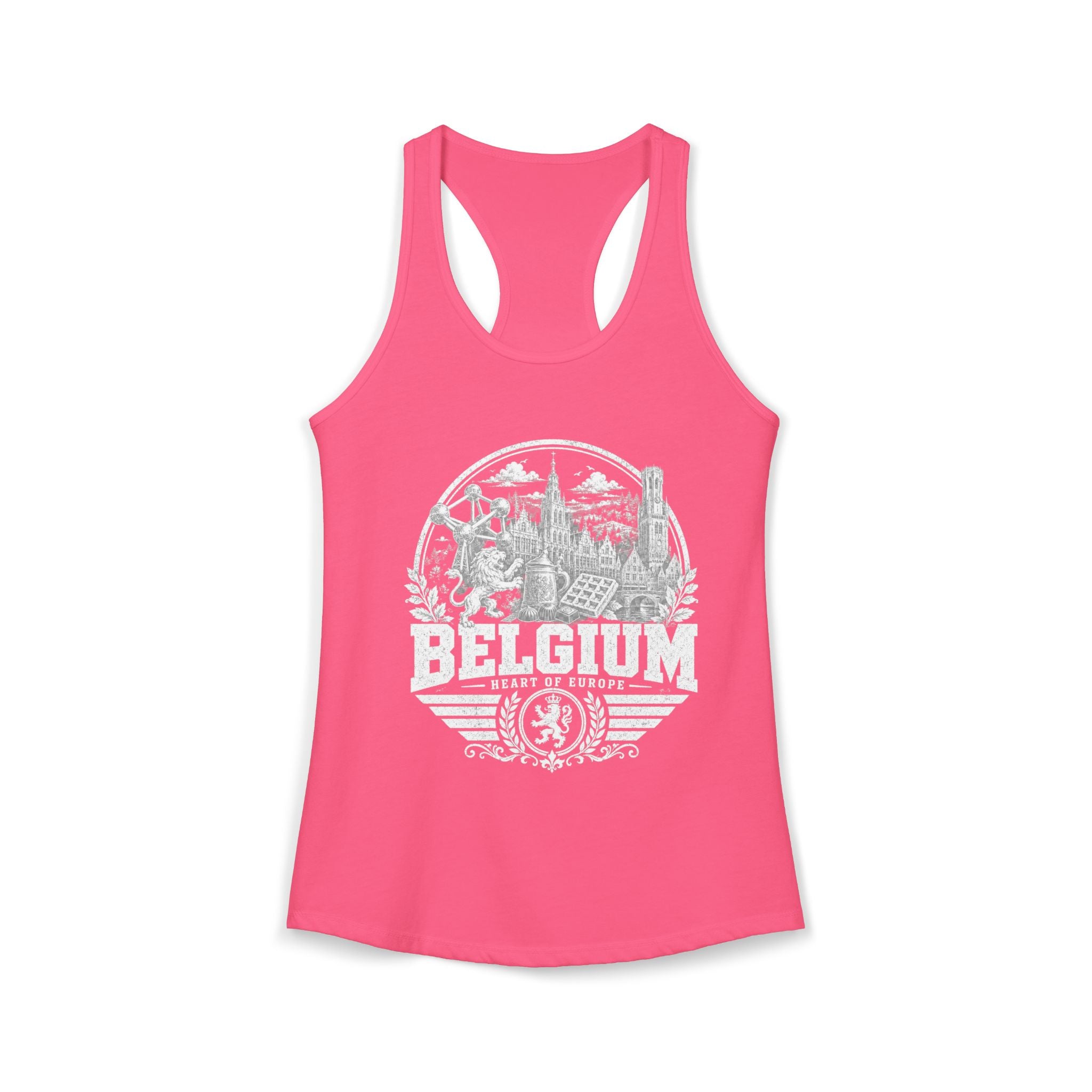 Belgium vintage landmarks tank top — iconic landmark design | Nameshi Destinations (view 14)