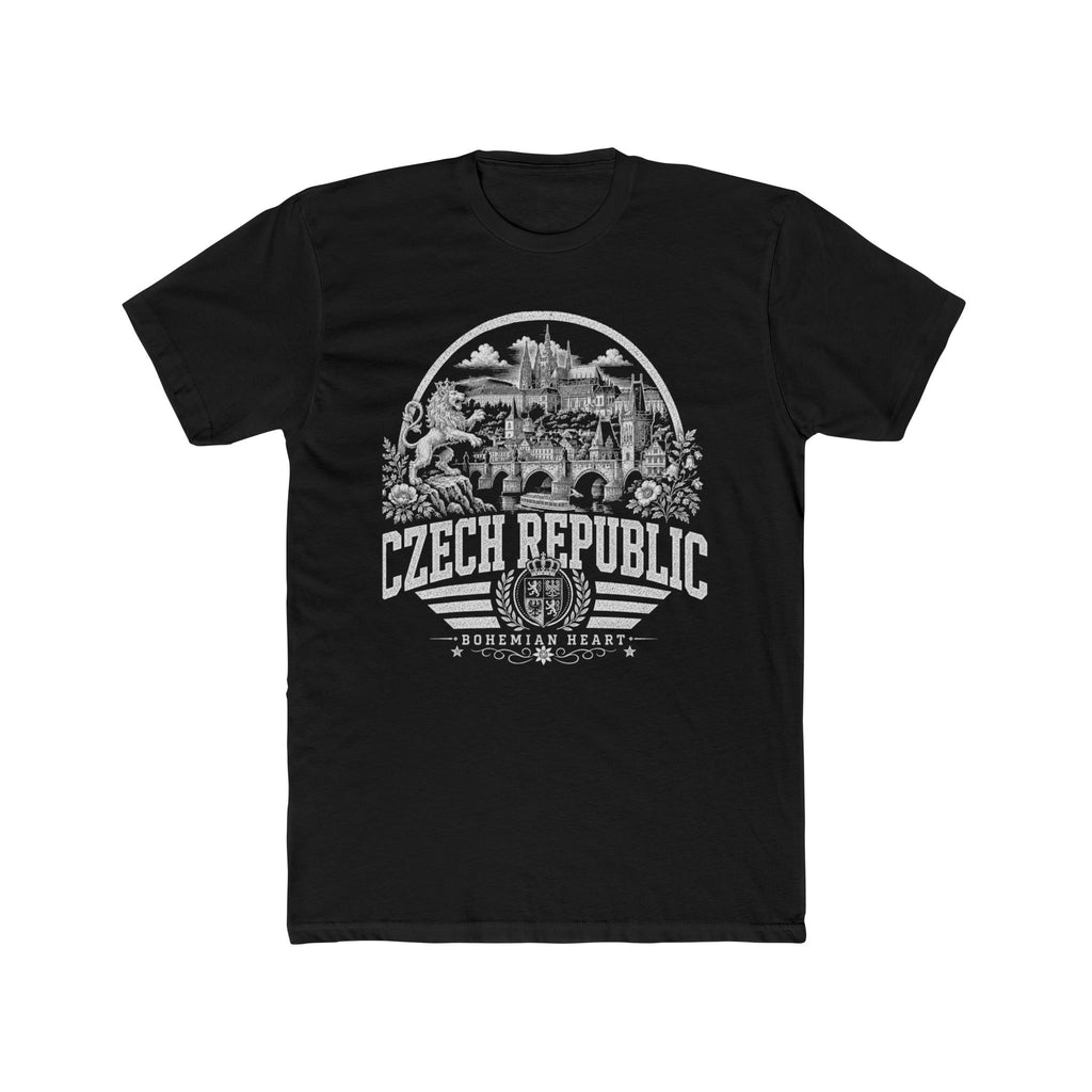 Czech Republic vintage landmarks men's tee — iconic landmark design | Nameshi Destinations (view 2)