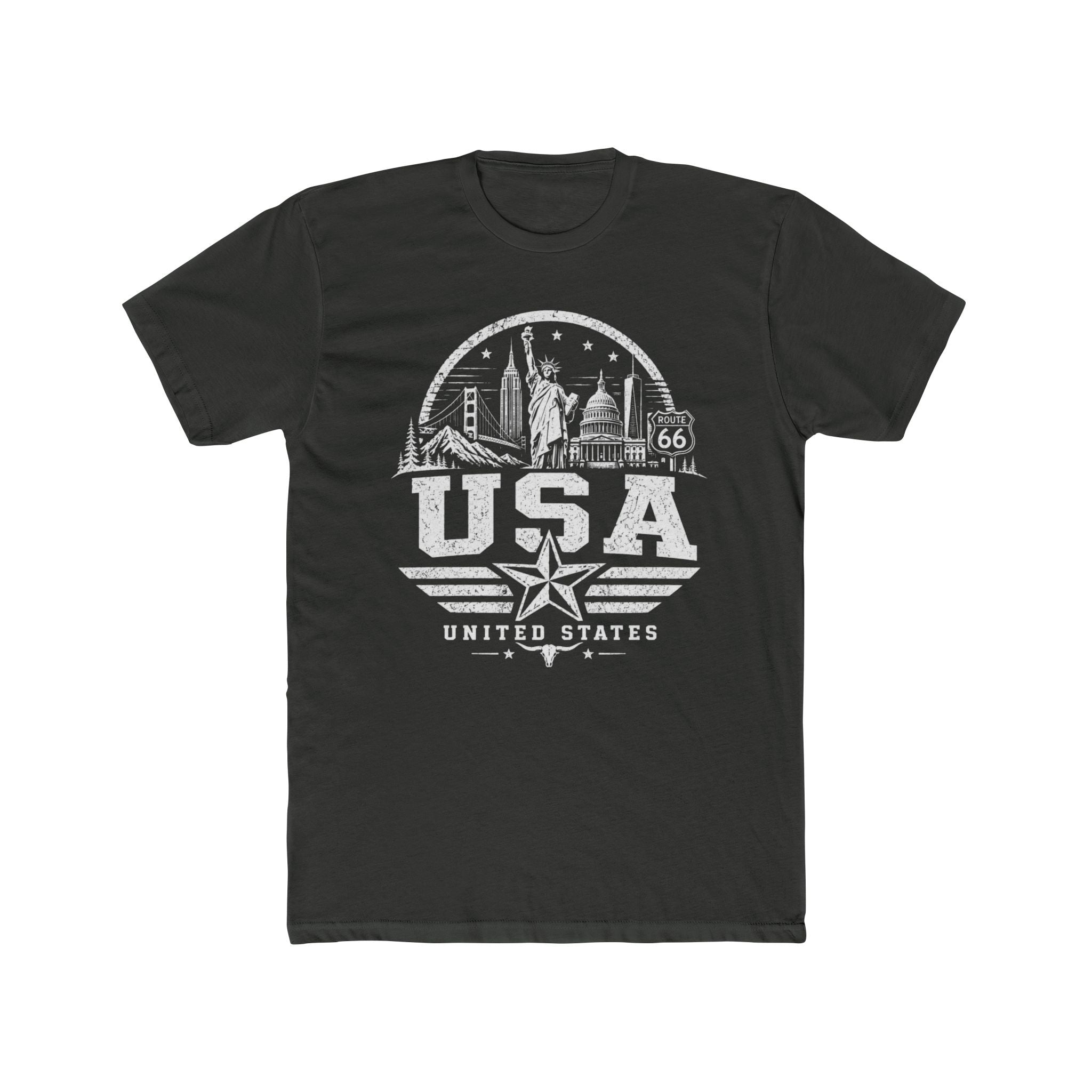 USA vintage landmarks men's tee — iconic landmark design | Nameshi Destinations (view 5)