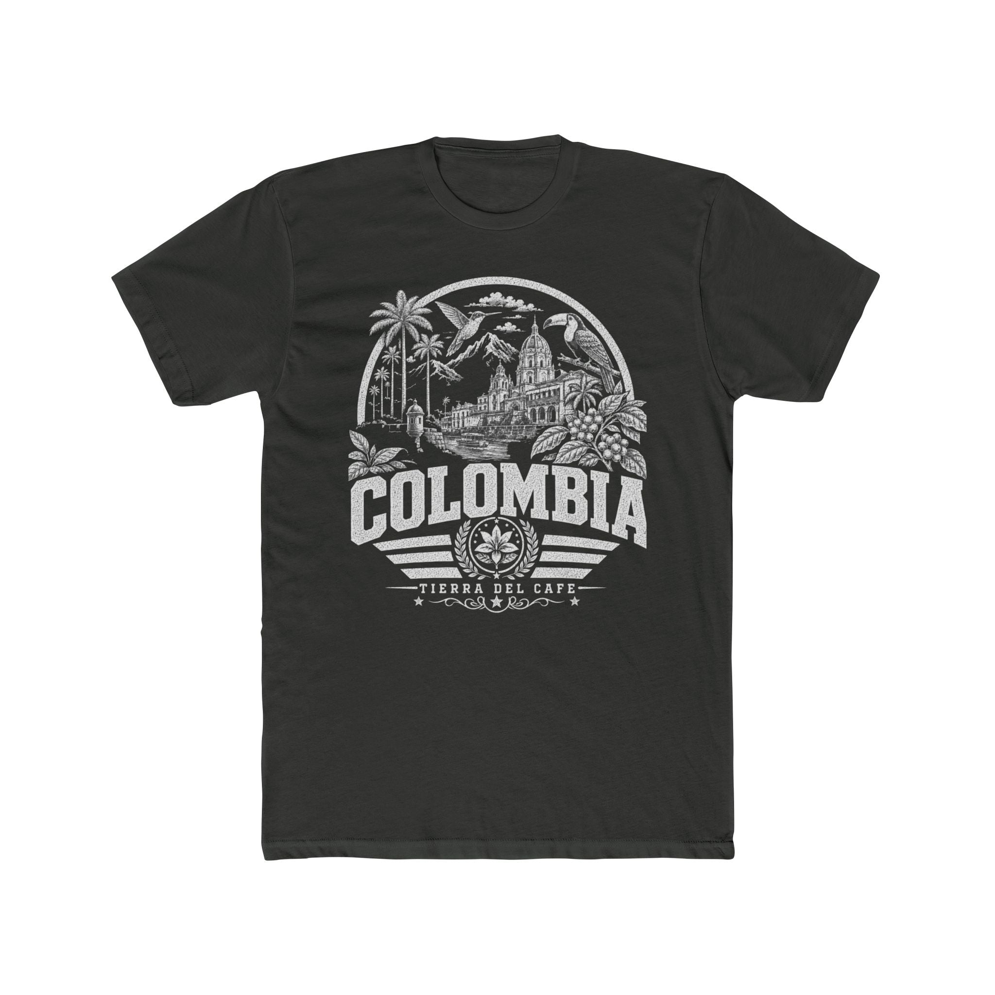 Colombia vintage landmarks men's tee — iconic landmark design | Nameshi Destinations (view 5)