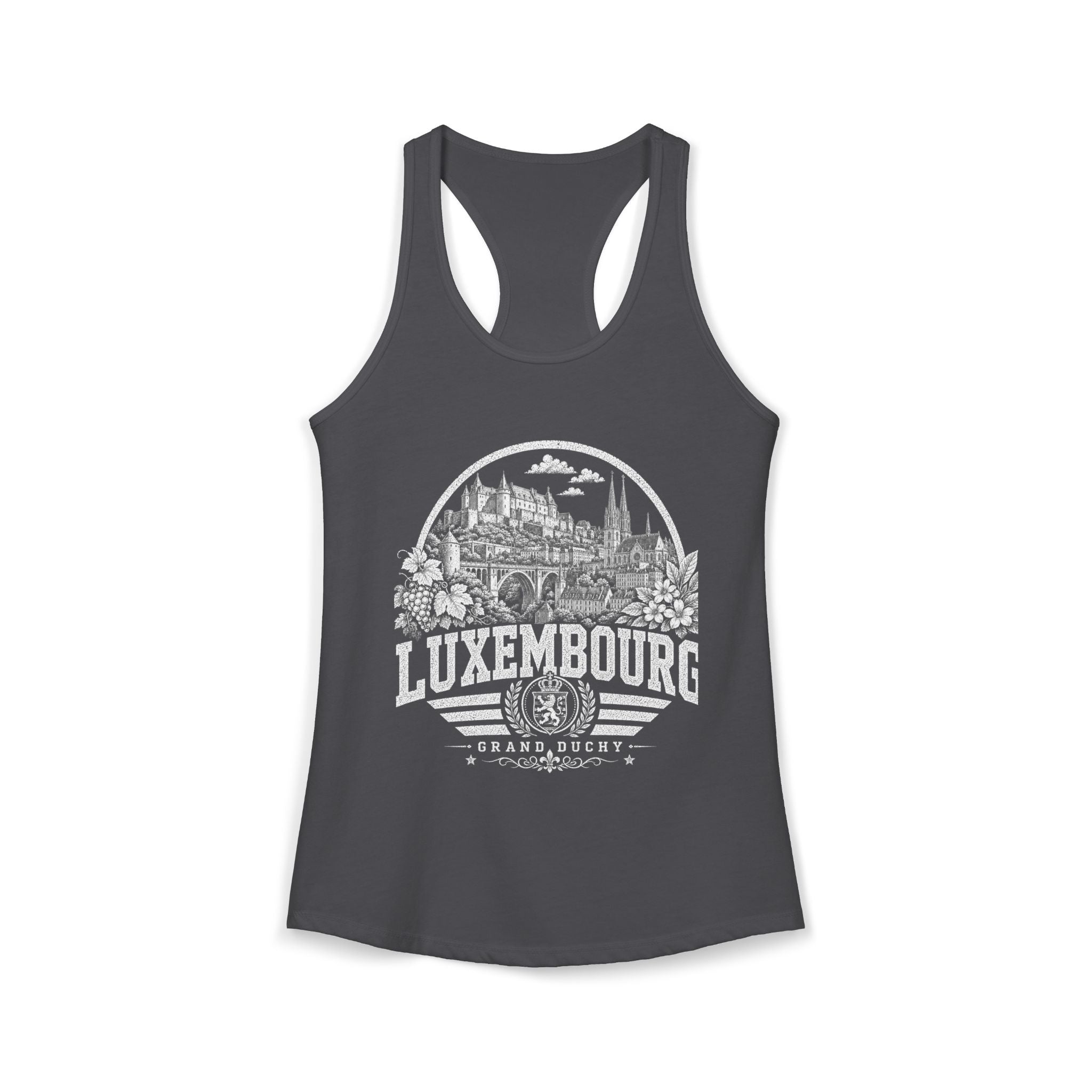 Luxembourg vintage landmarks tank top — iconic landmark design | Nameshi Destinations (view 13)