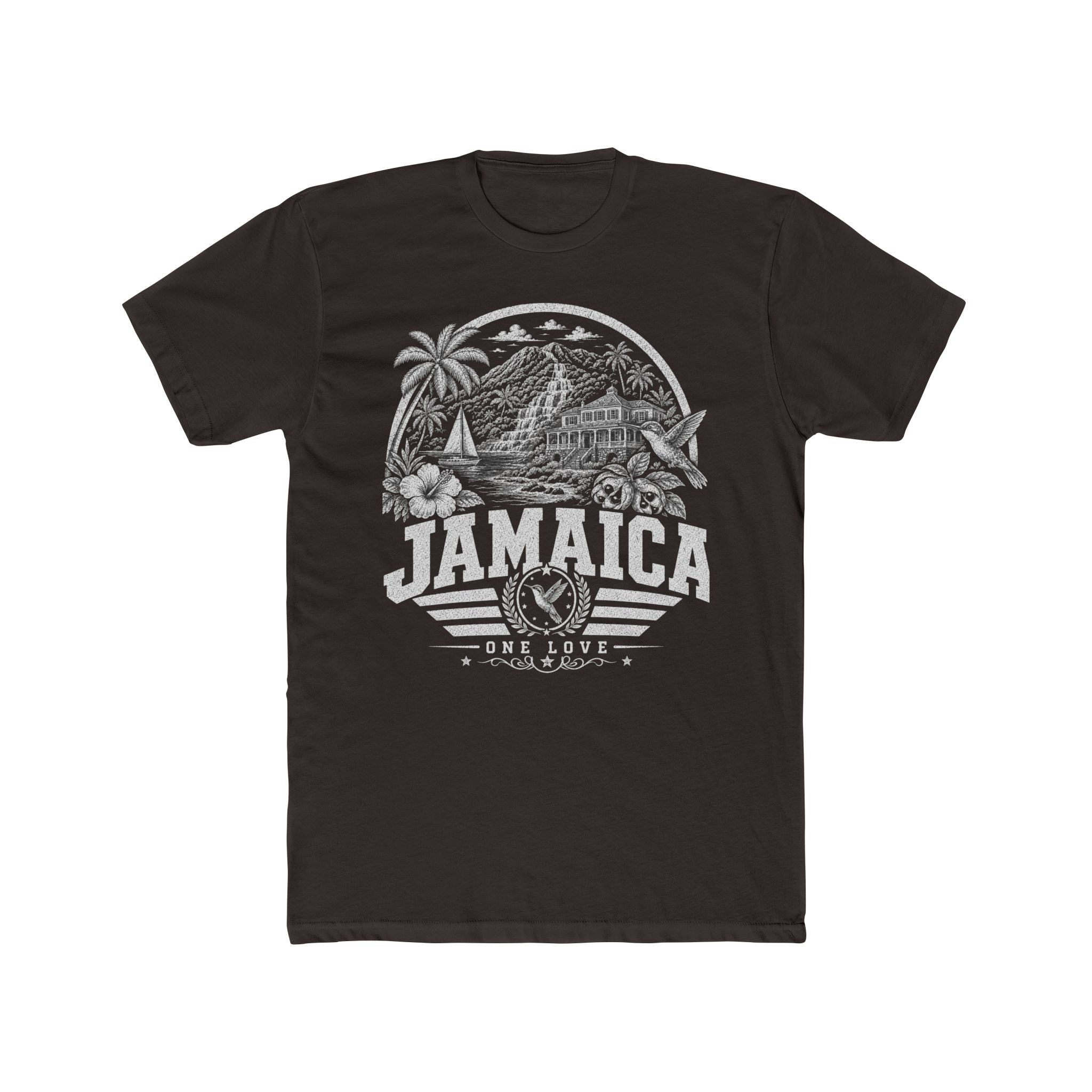 Jamaica vintage landmarks men's tee — iconic landmark design | Nameshi Destinations (view 1)