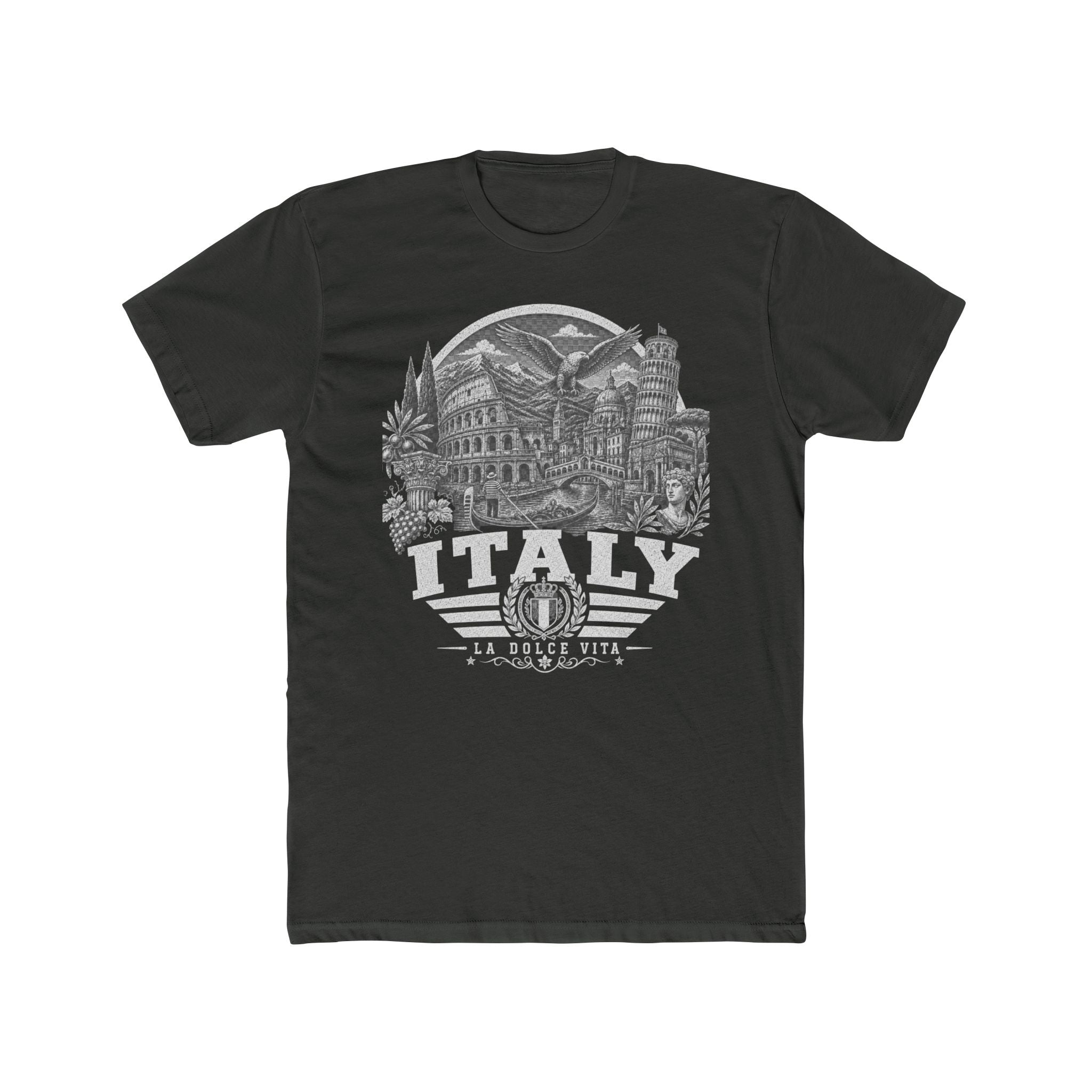 Italy vintage landmarks men's tee — iconic landmark design | Nameshi Destinations (view 5)