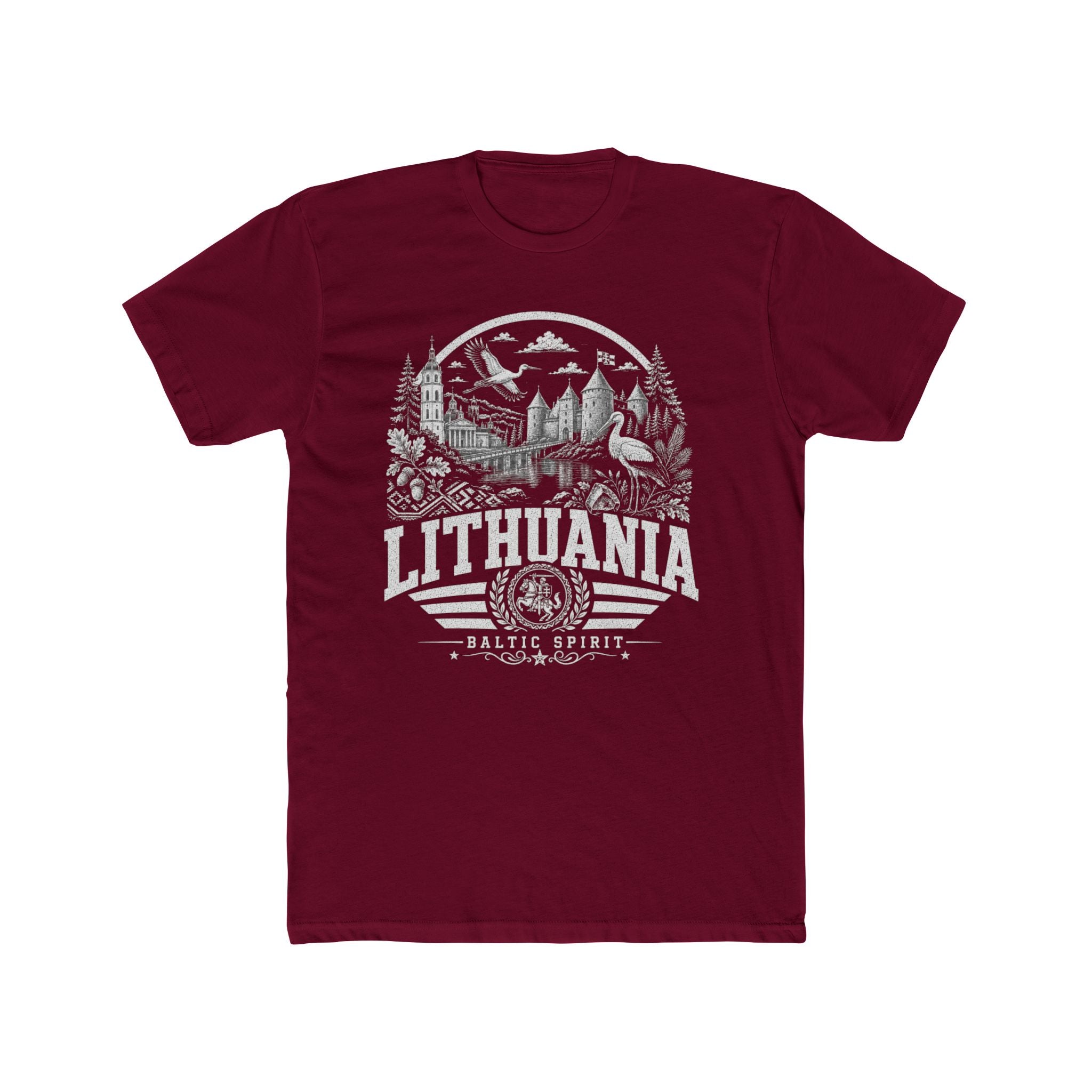 Lithuania vintage landmarks men's tee — iconic landmark design | Nameshi Destinations (view 14)