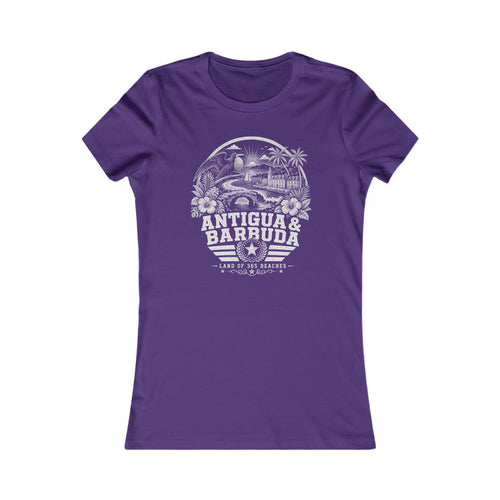 Antigua y Barbuda vintage landmarks women's tee — iconic landmark design | Nameshi Destinations (view 6)