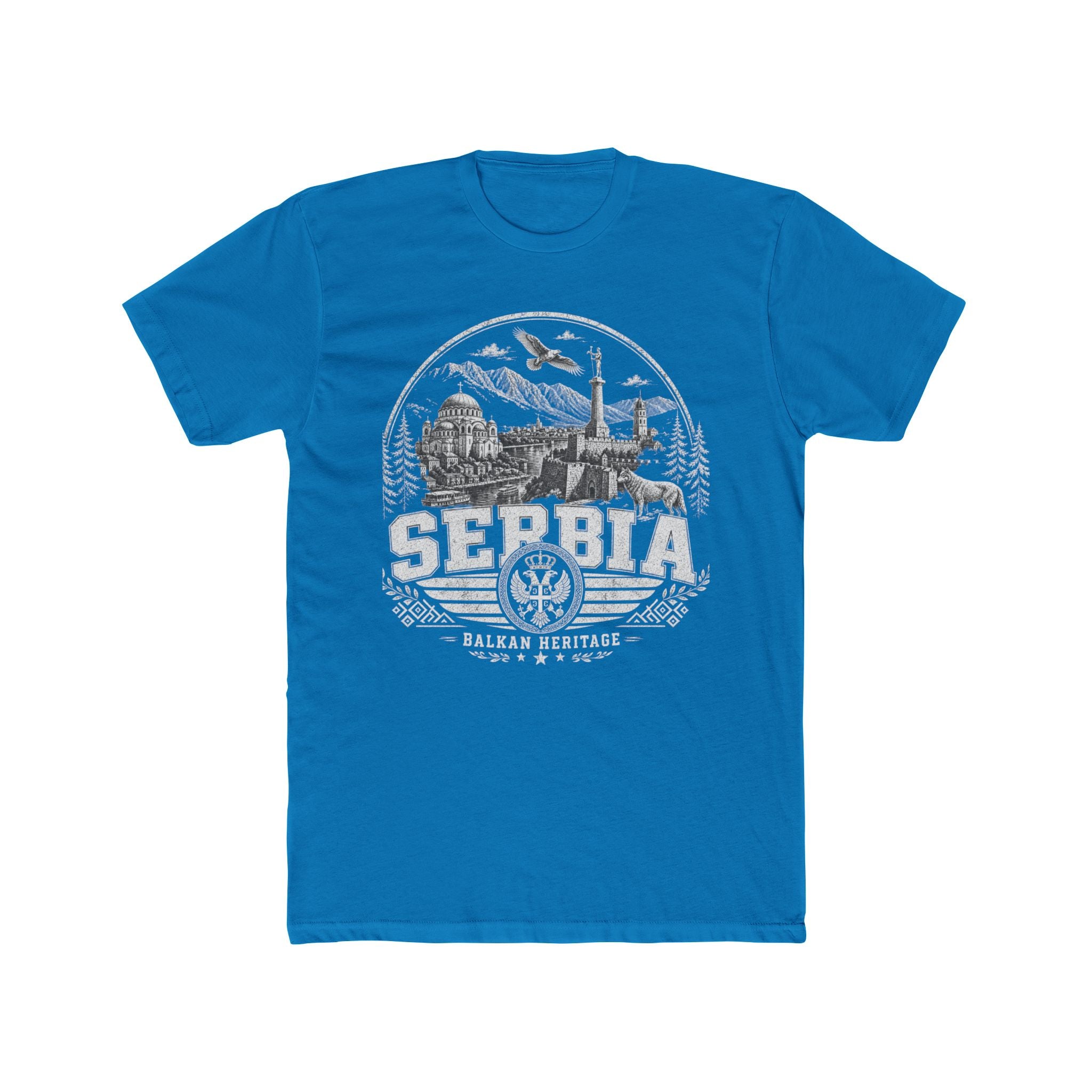Serbia vintage landmarks men's tee — iconic landmark design | Nameshi Destinations (view 9)