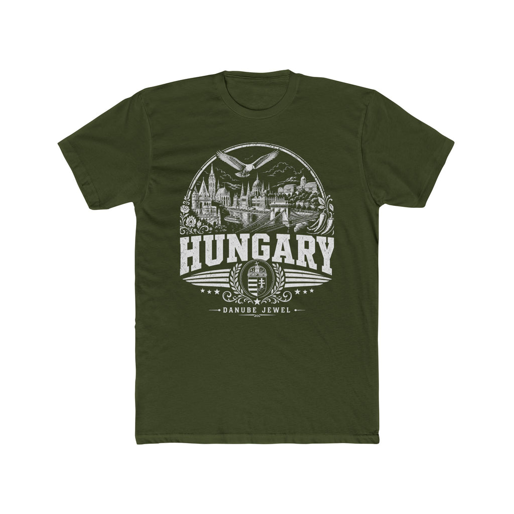 Hungary vintage landmarks men's tee — iconic landmark design | Nameshi Destinations (view 4)