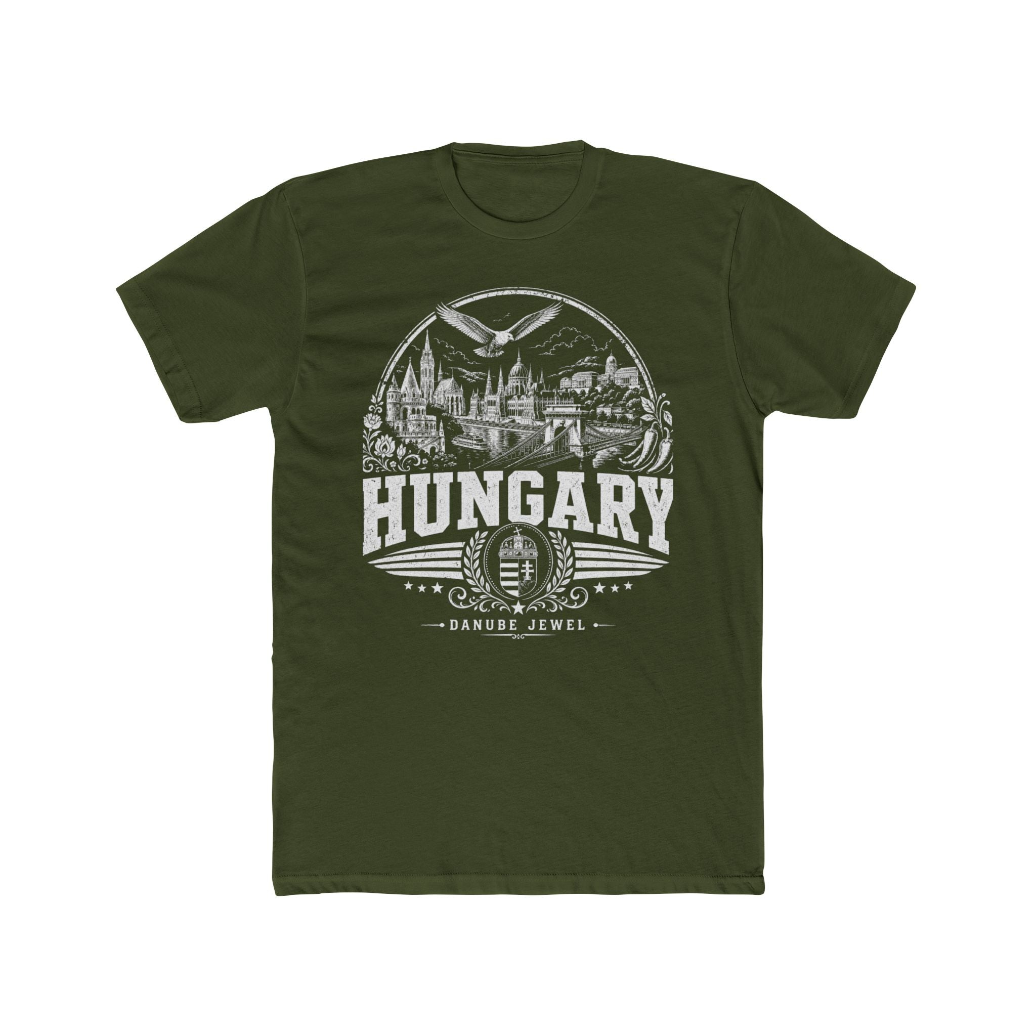 Hungary vintage landmarks men's tee — iconic landmark design | Nameshi Destinations (view 4)