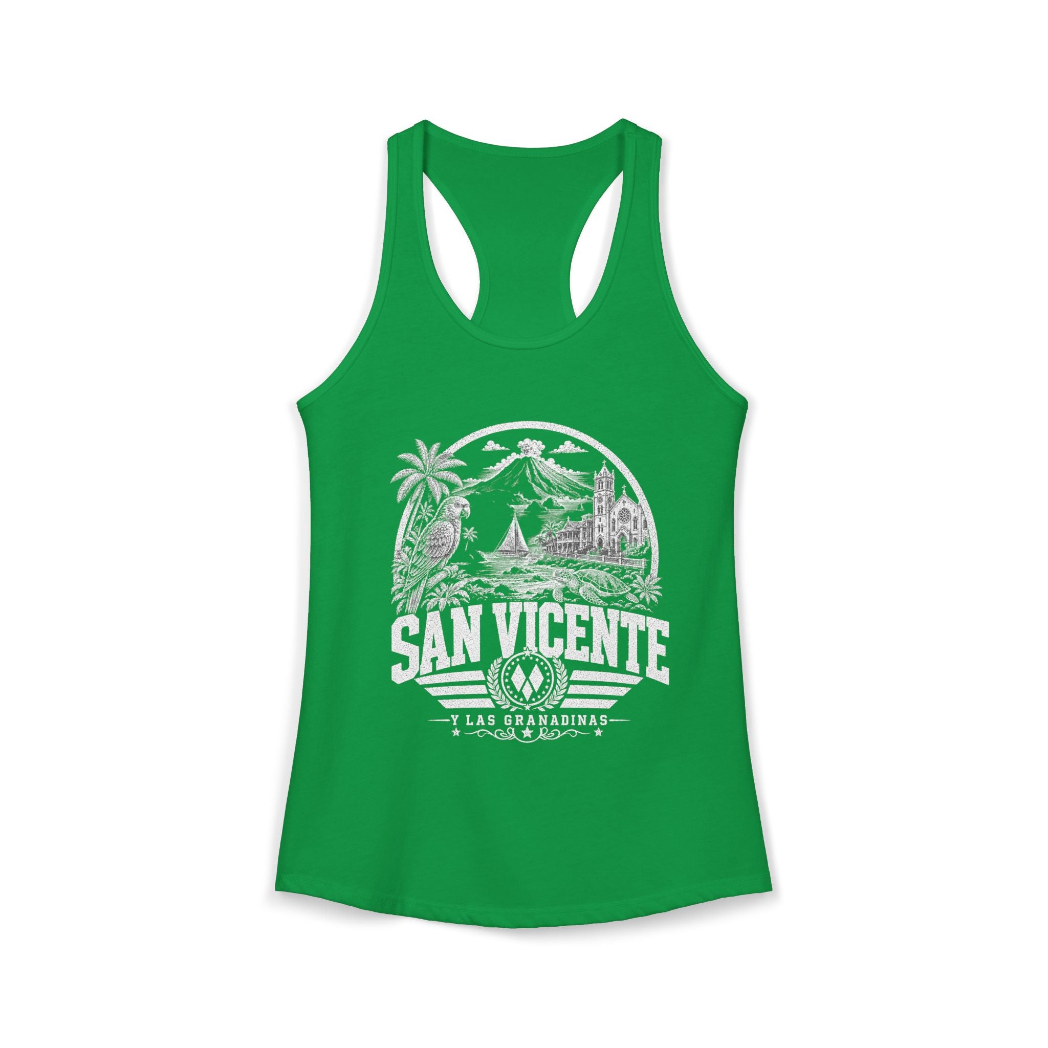 San Vicente vintage landmarks tank top — iconic landmark design | Nameshi Destinations (view 7)