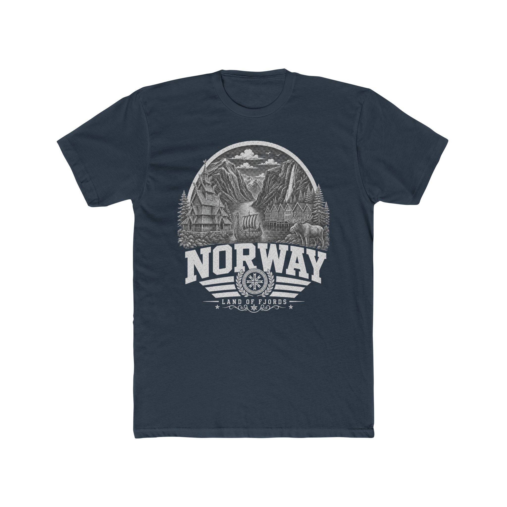 Norway vintage landmarks men's tee — iconic landmark design | Nameshi Destinations (view 8)
