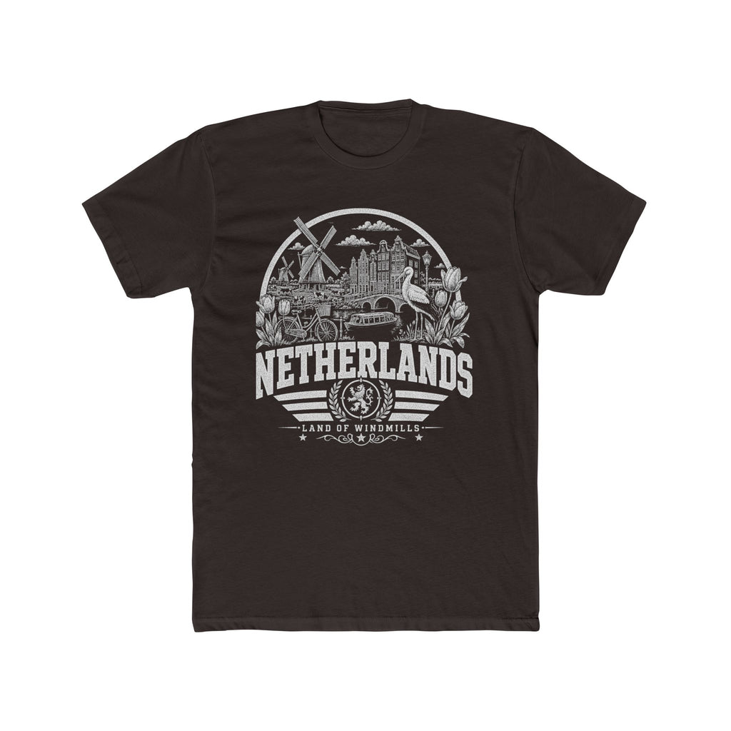 Netherlands vintage landmarks men's tee — iconic landmark design | Nameshi Destinations (view 1)