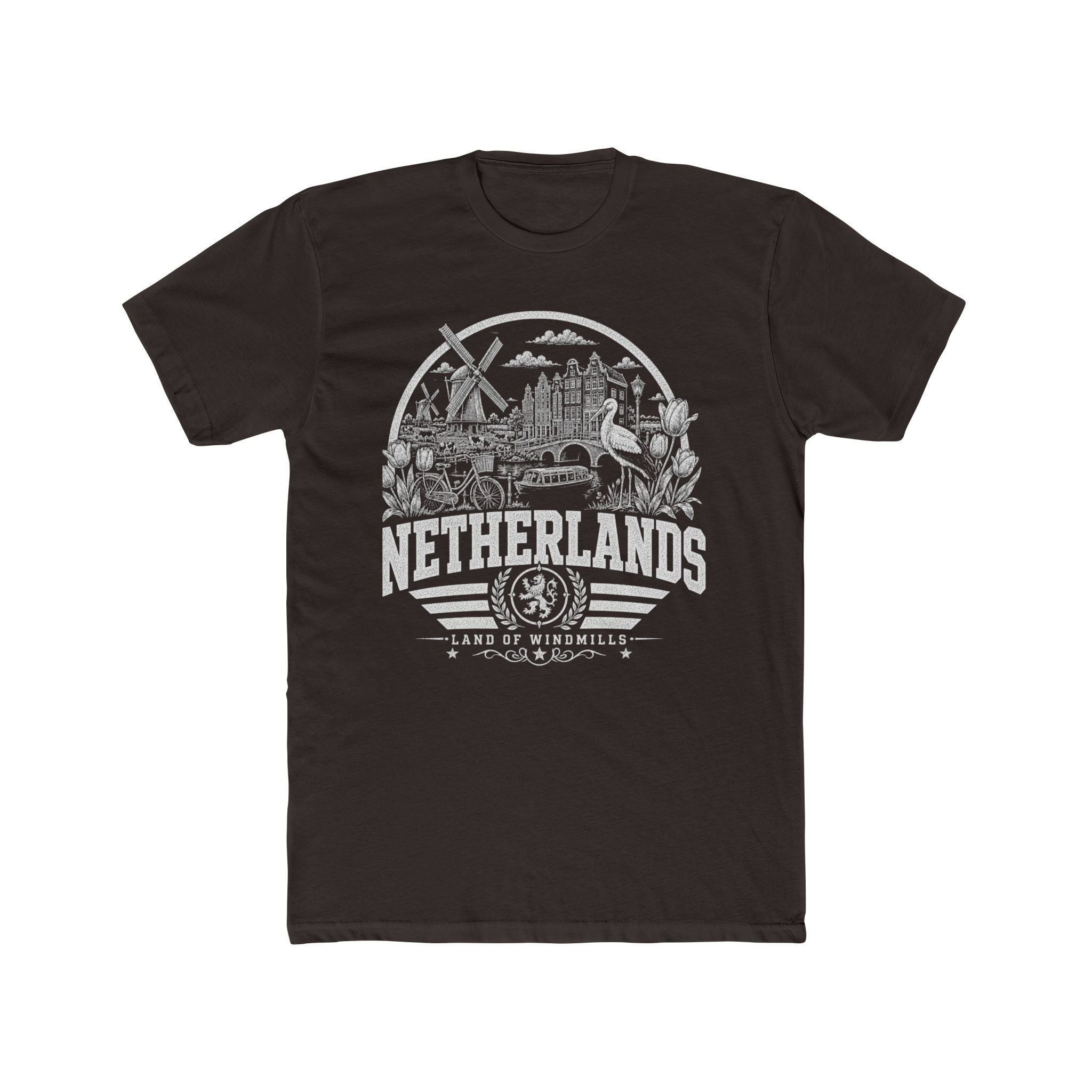 Netherlands vintage landmarks men's tee — iconic landmark design | Nameshi Destinations (view 1)
