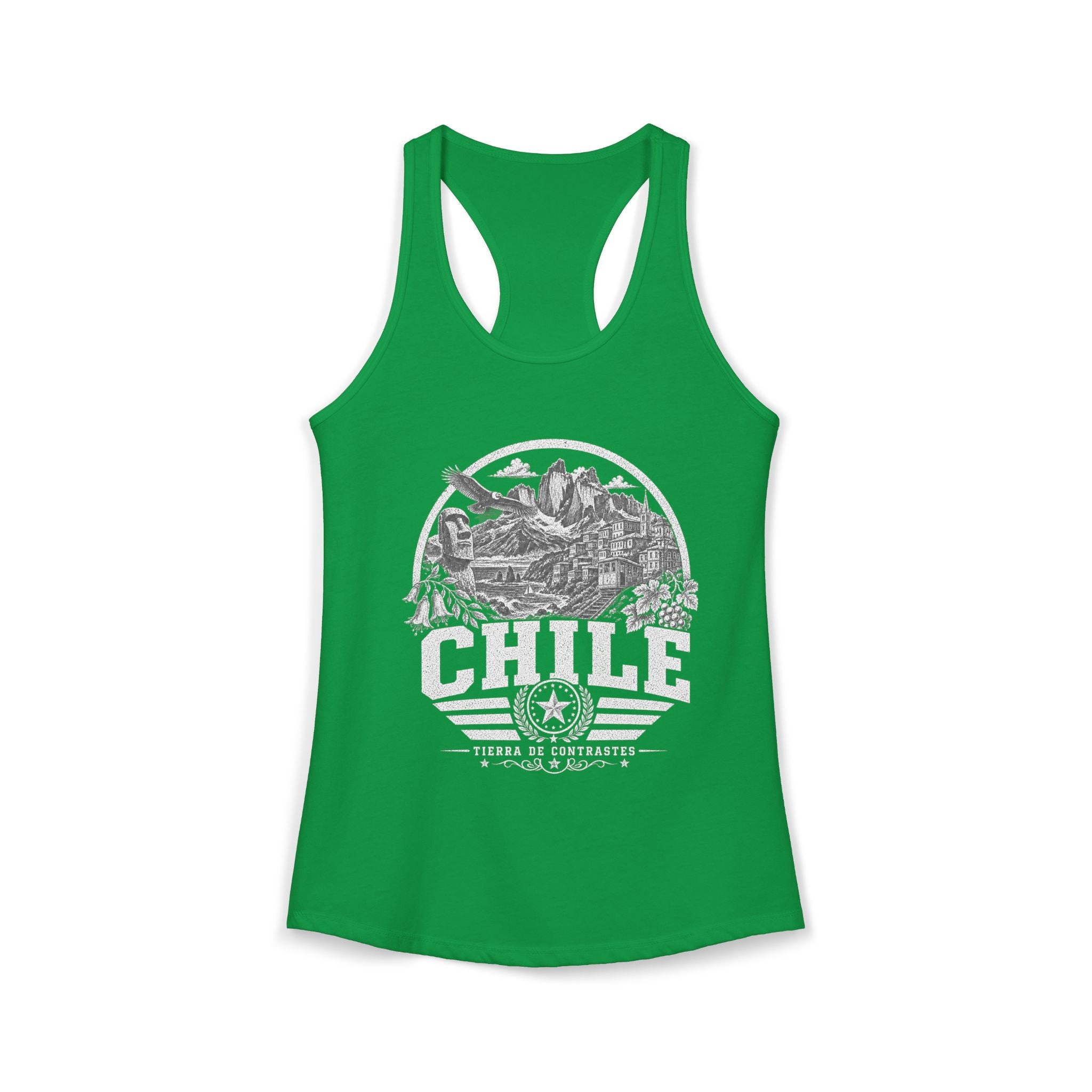 Chile vintage landmarks tank top — iconic landmark design | Nameshi Destinations (view 7)