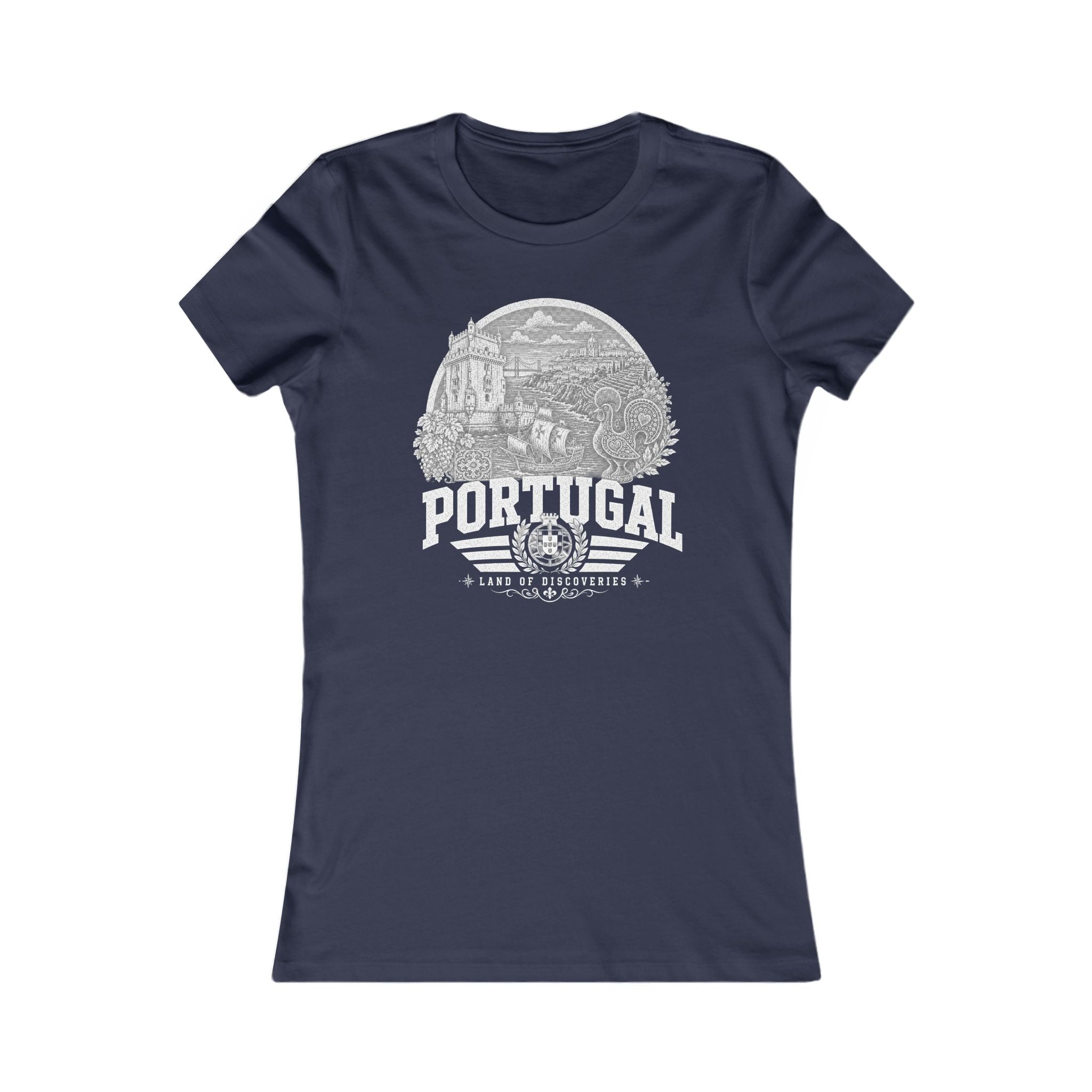 Portugal vintage landmarks women's tee — iconic landmark design | Nameshi Destinations (view 5)