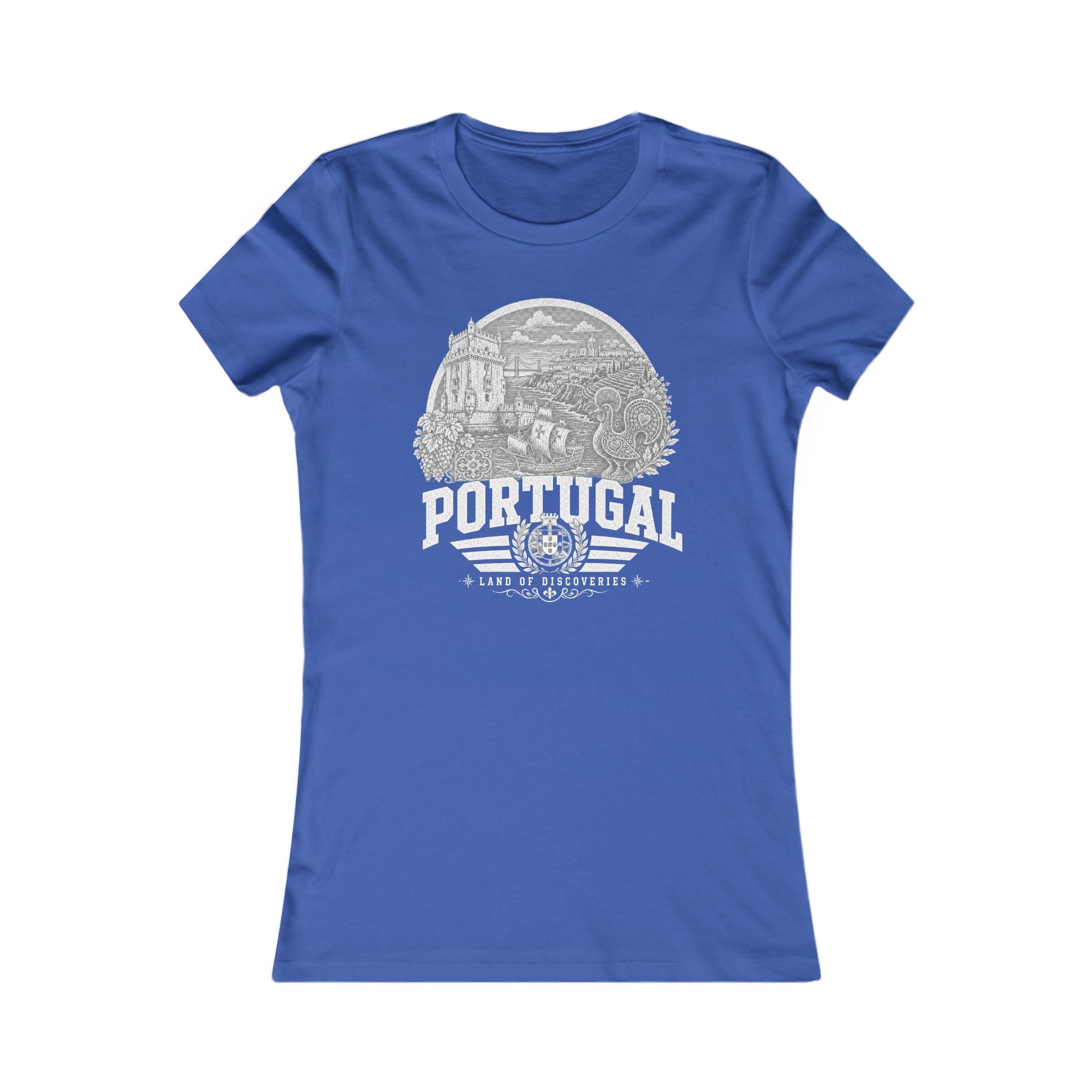 Portugal vintage landmarks women's tee — iconic landmark design | Nameshi Destinations (view 3)