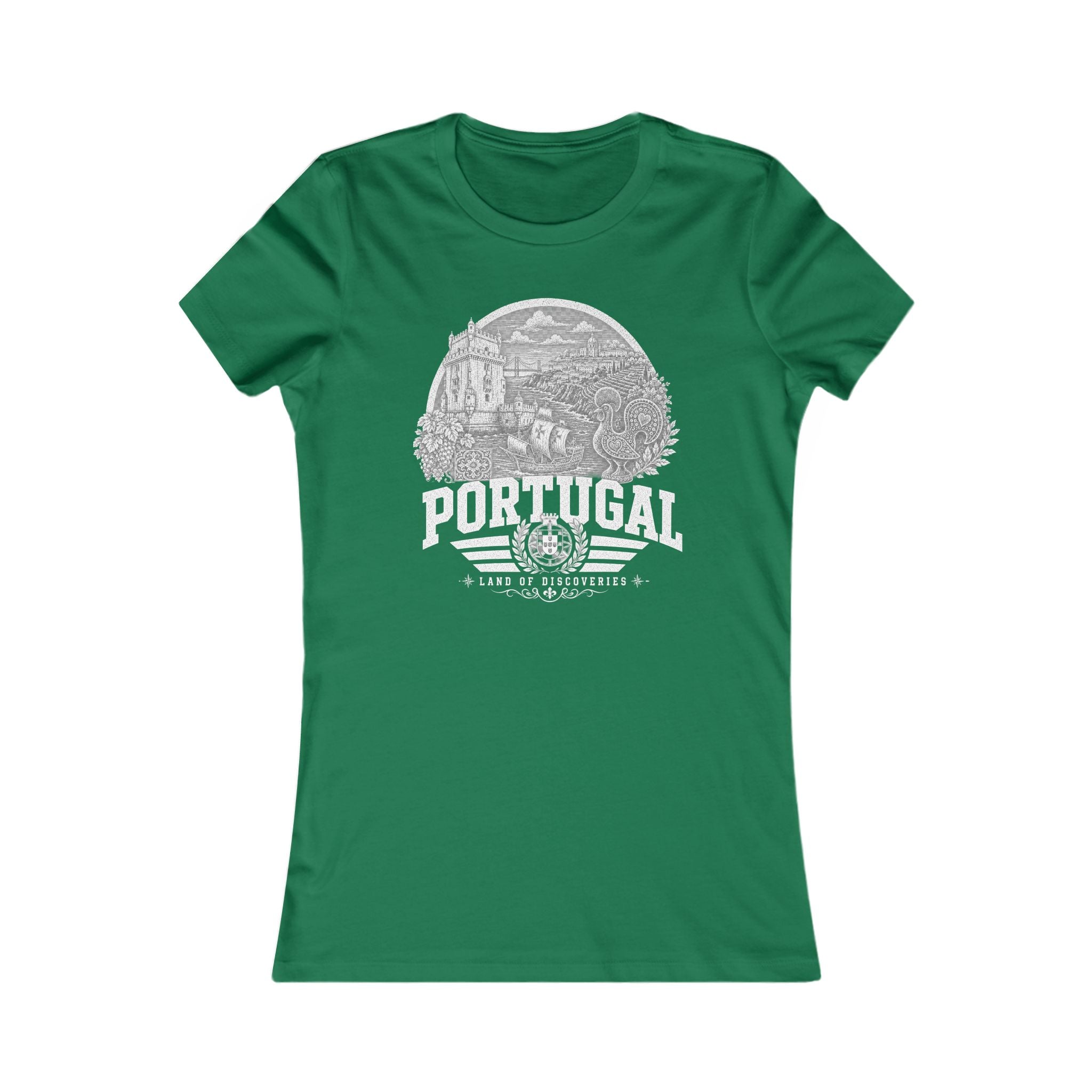 Portugal vintage landmarks women's tee — iconic landmark design | Nameshi Destinations (view 2)