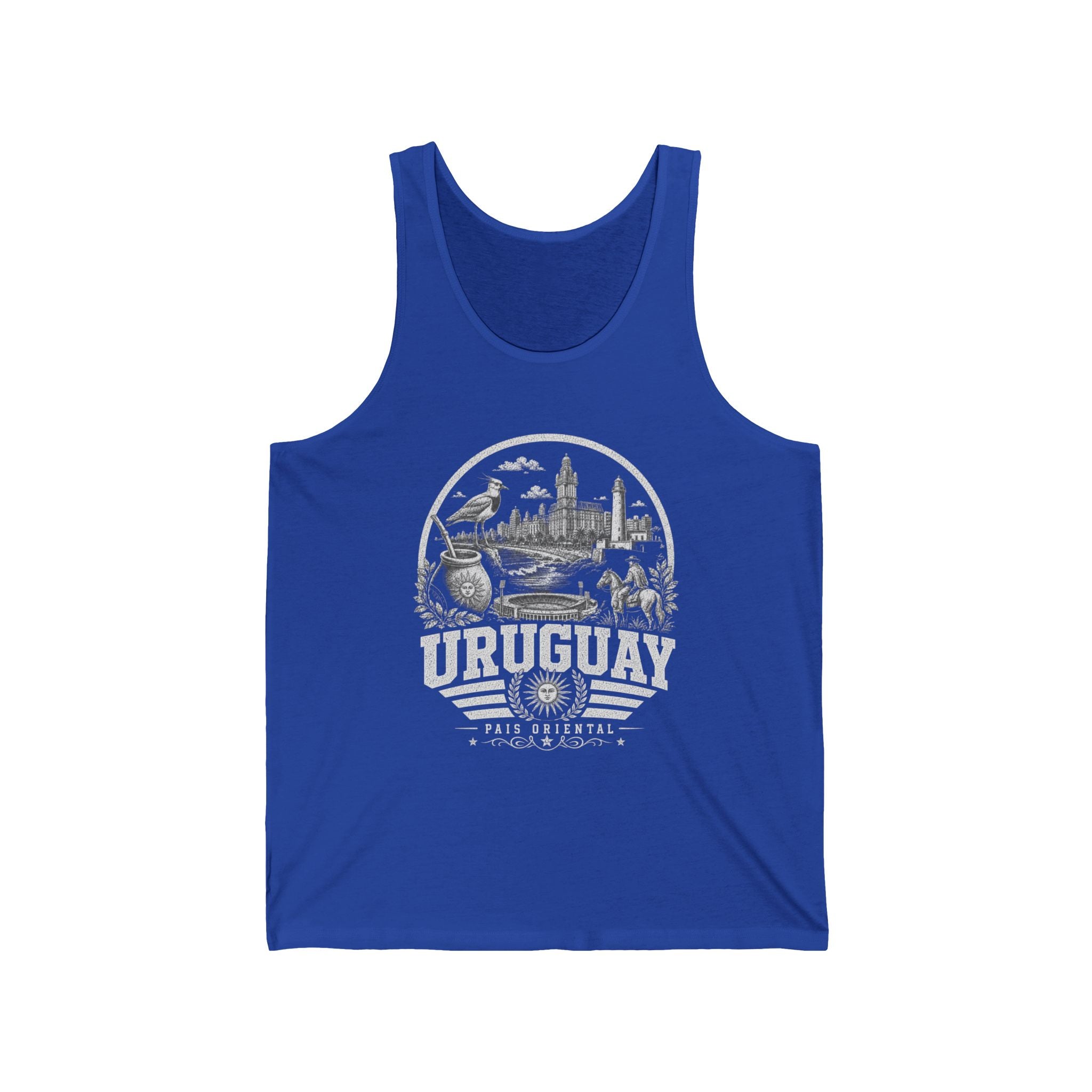 Uruguay vintage landmarks men's tee — iconic landmark design | Nameshi Destinations (view 3)
