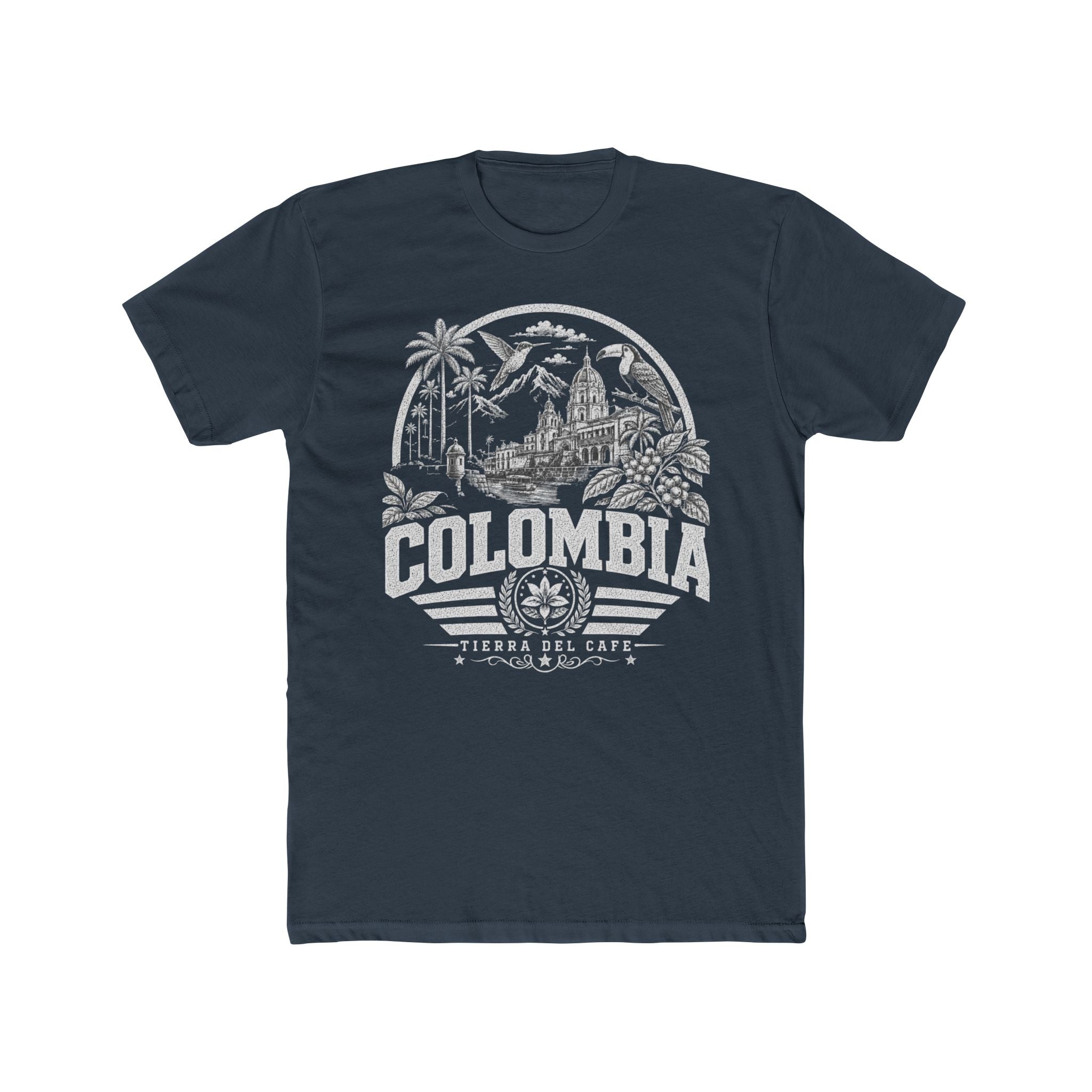 Colombia vintage landmarks men's tee — iconic landmark design | Nameshi Destinations (view 8)