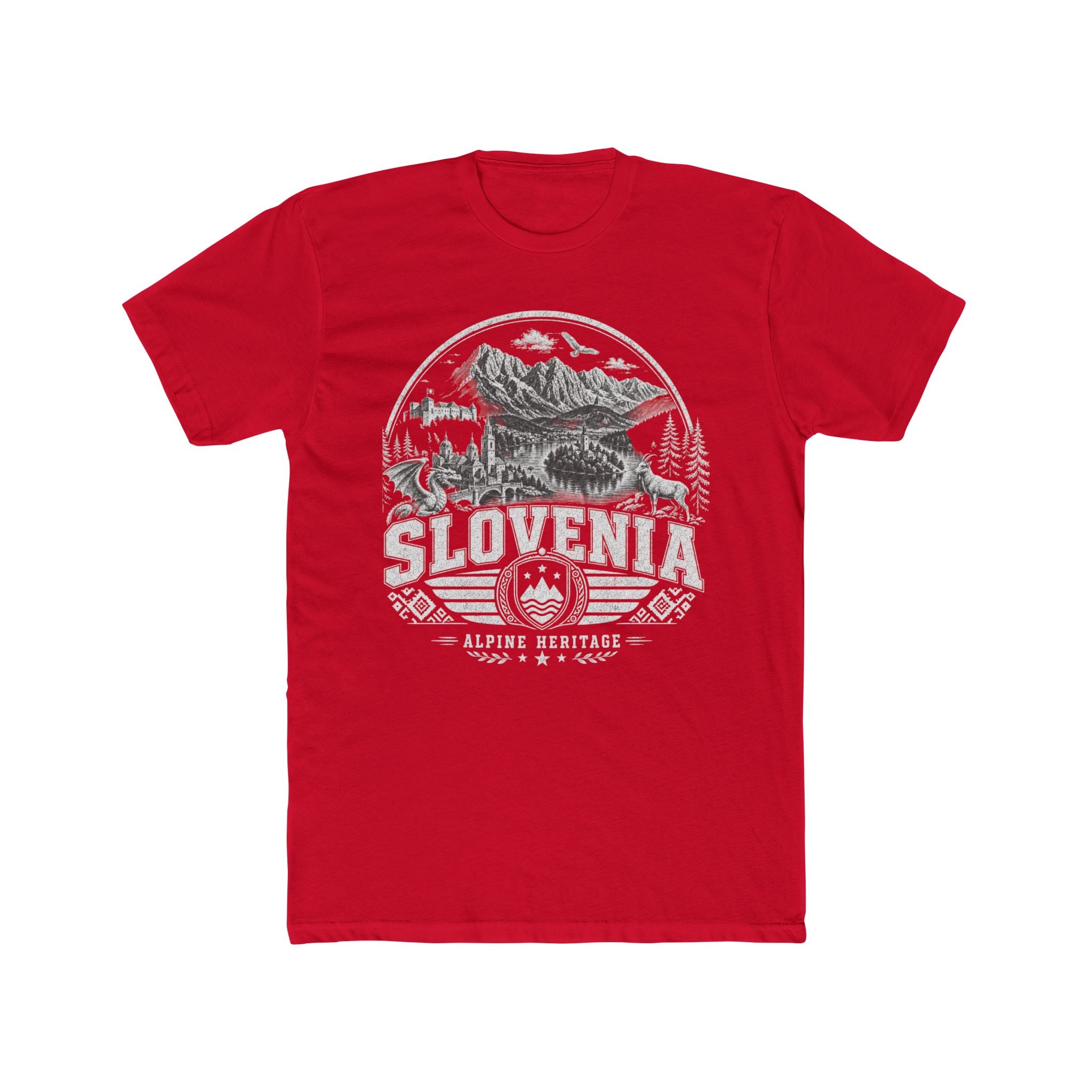 Slovenia vintage landmarks men's tee — iconic landmark design | Nameshi Destinations (view 15)