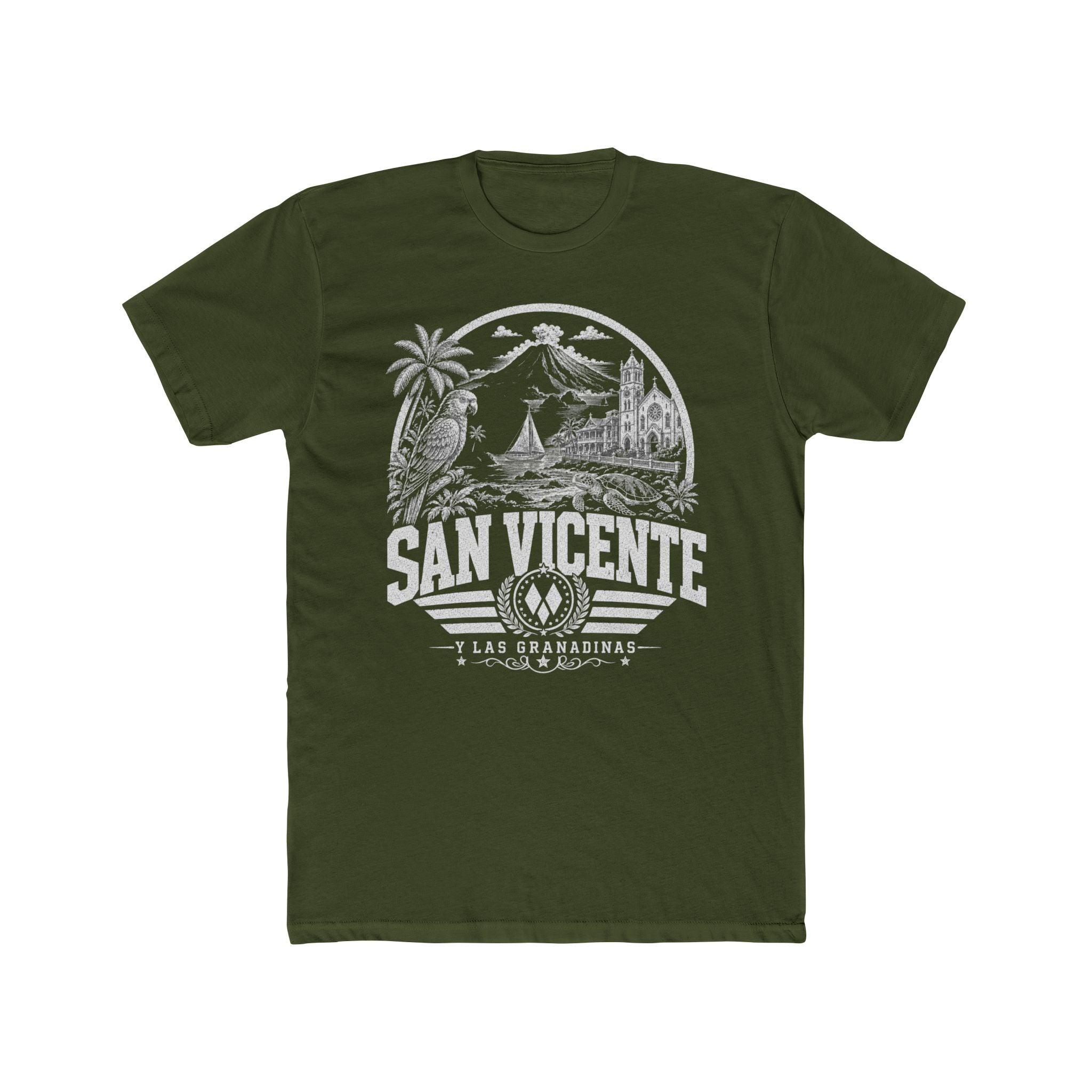 San Vicente vintage landmarks men's tee — iconic landmark design | Nameshi Destinations (view 4)