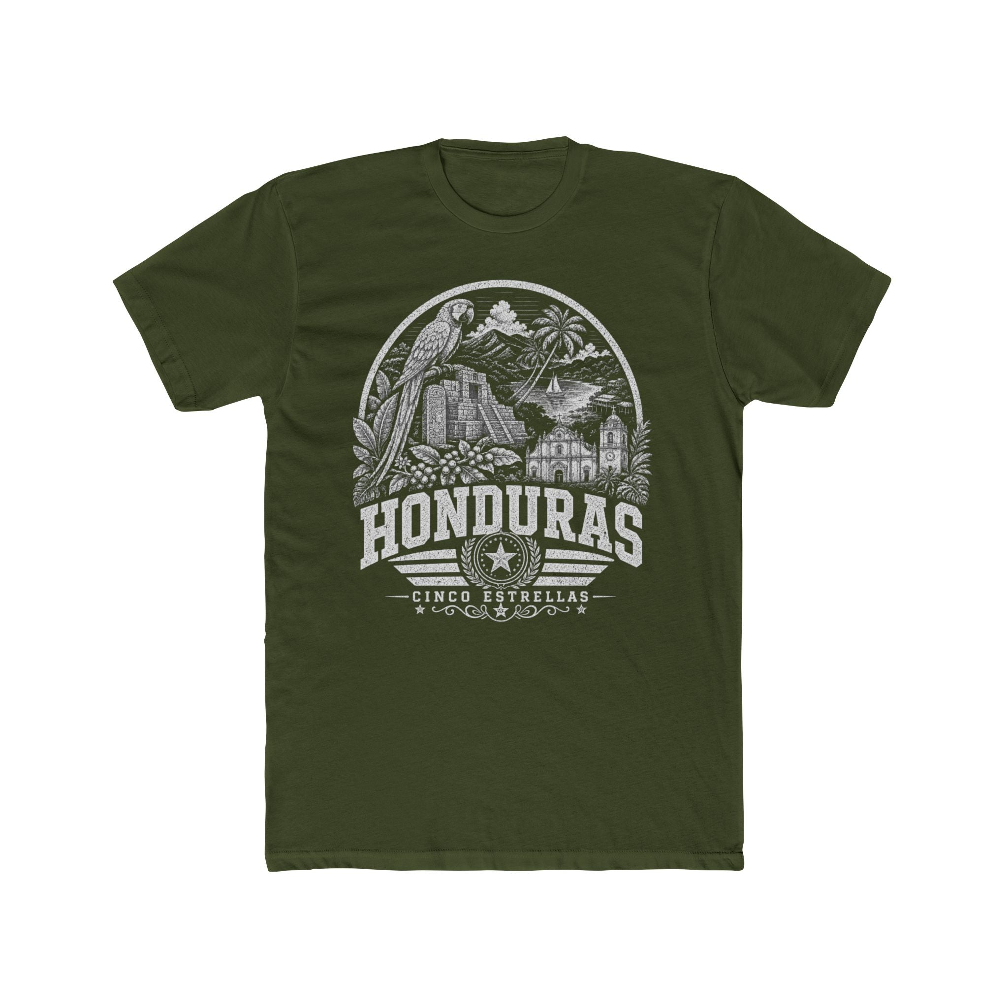 Honduras vintage landmarks men's tee — iconic landmark design | Nameshi Destinations (view 4)