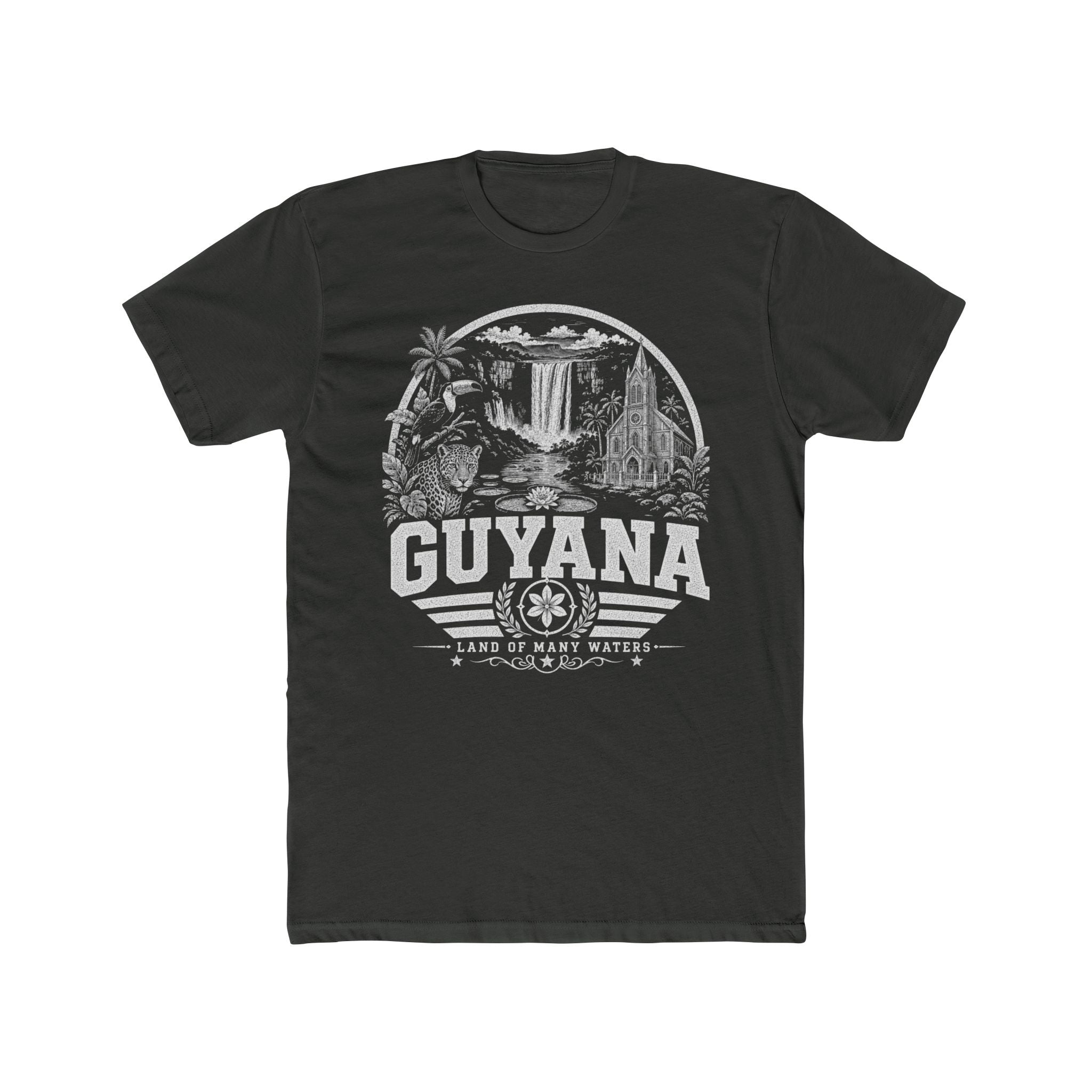 Guyana vintage landmarks men's tee — iconic landmark design | Nameshi Destinations (view 5)
