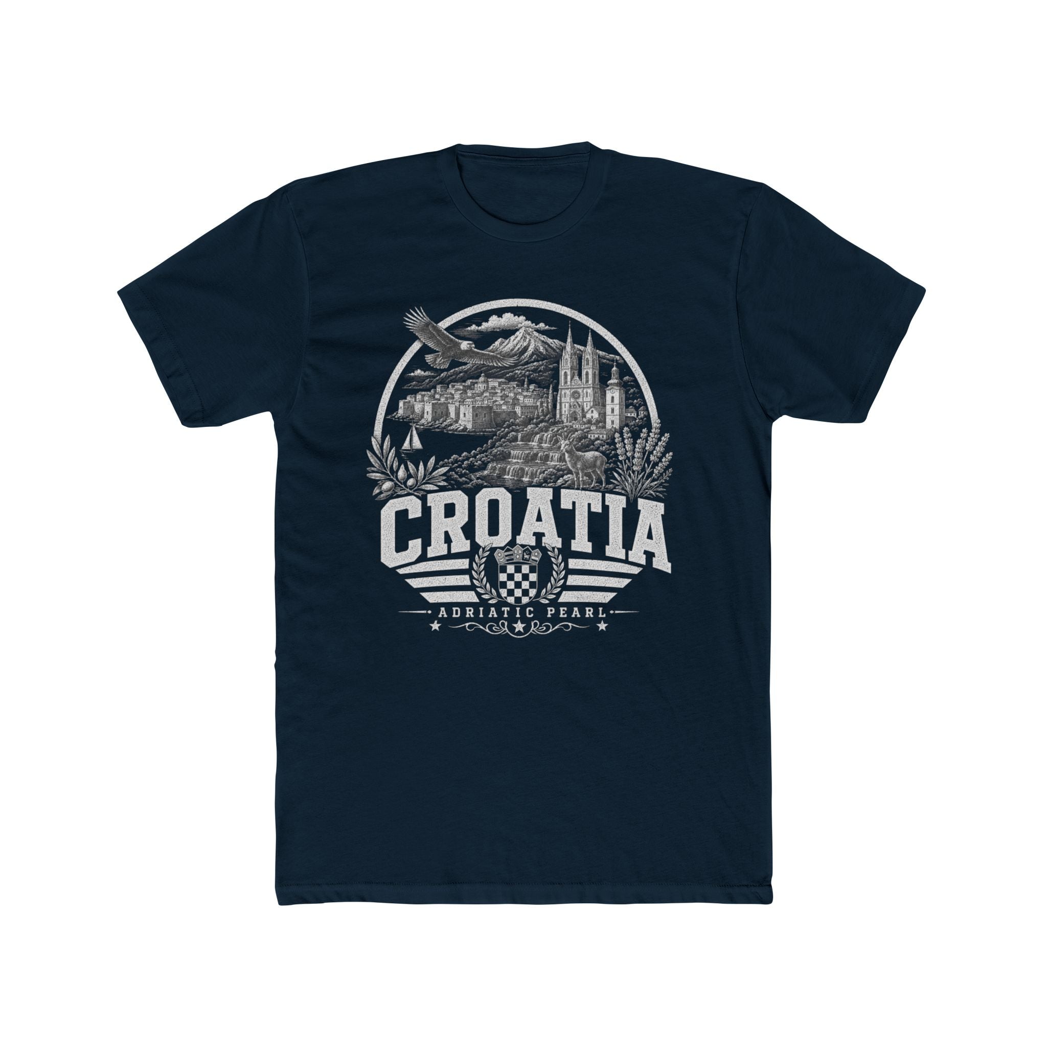 Croatia vintage landmarks men's tee — iconic landmark design | Nameshi Destinations (view 12)
