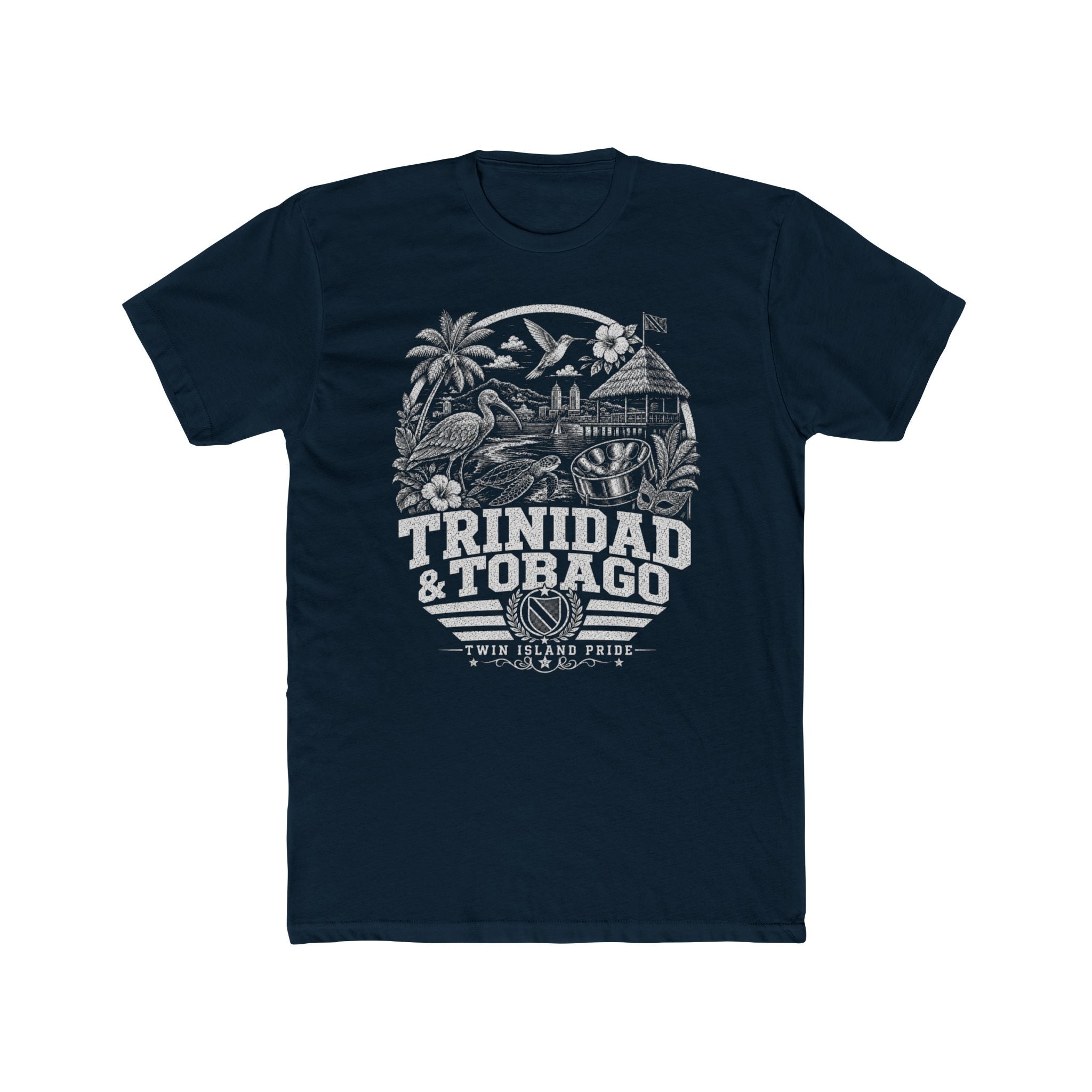 Trinidad y Tobago vintage landmarks men's tee — iconic landmark design | Nameshi Destinations (view 12)