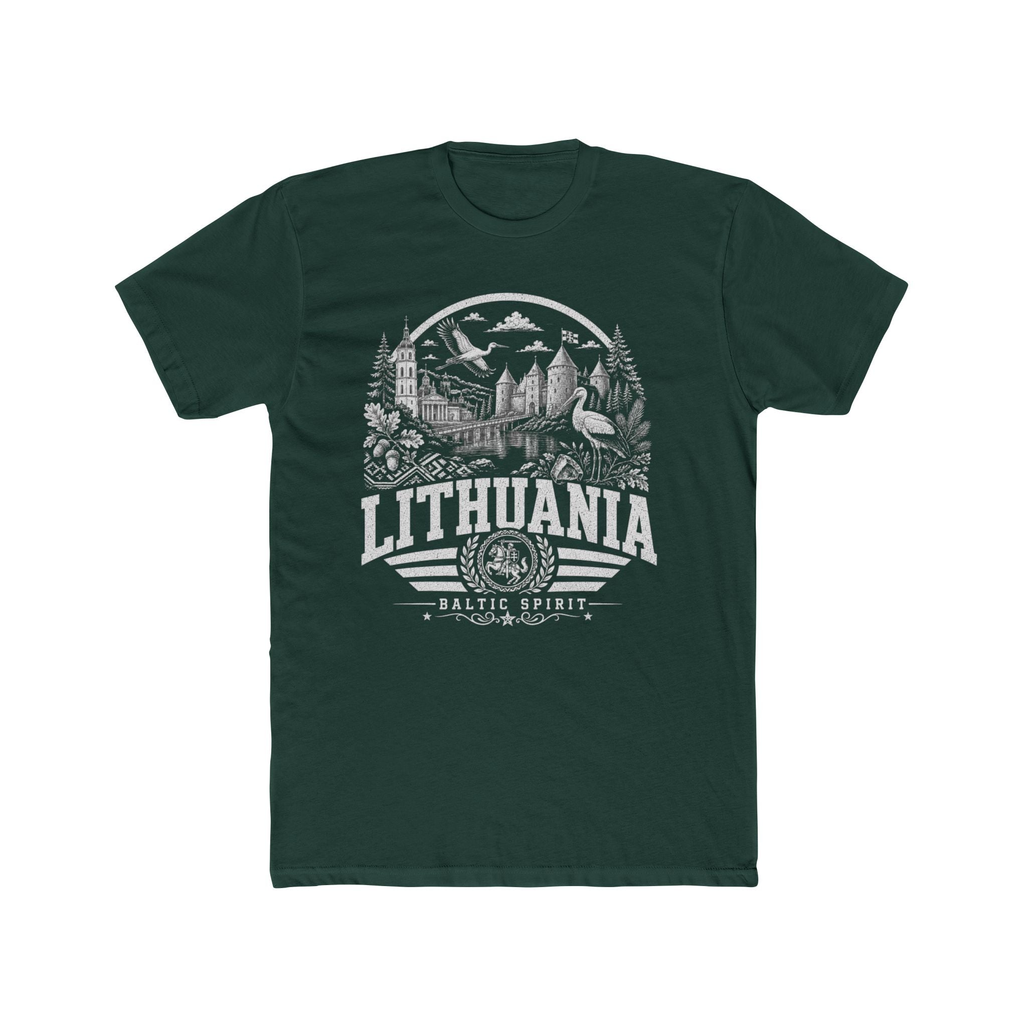 Lithuania vintage landmarks men's tee — iconic landmark design | Nameshi Destinations (view 7)