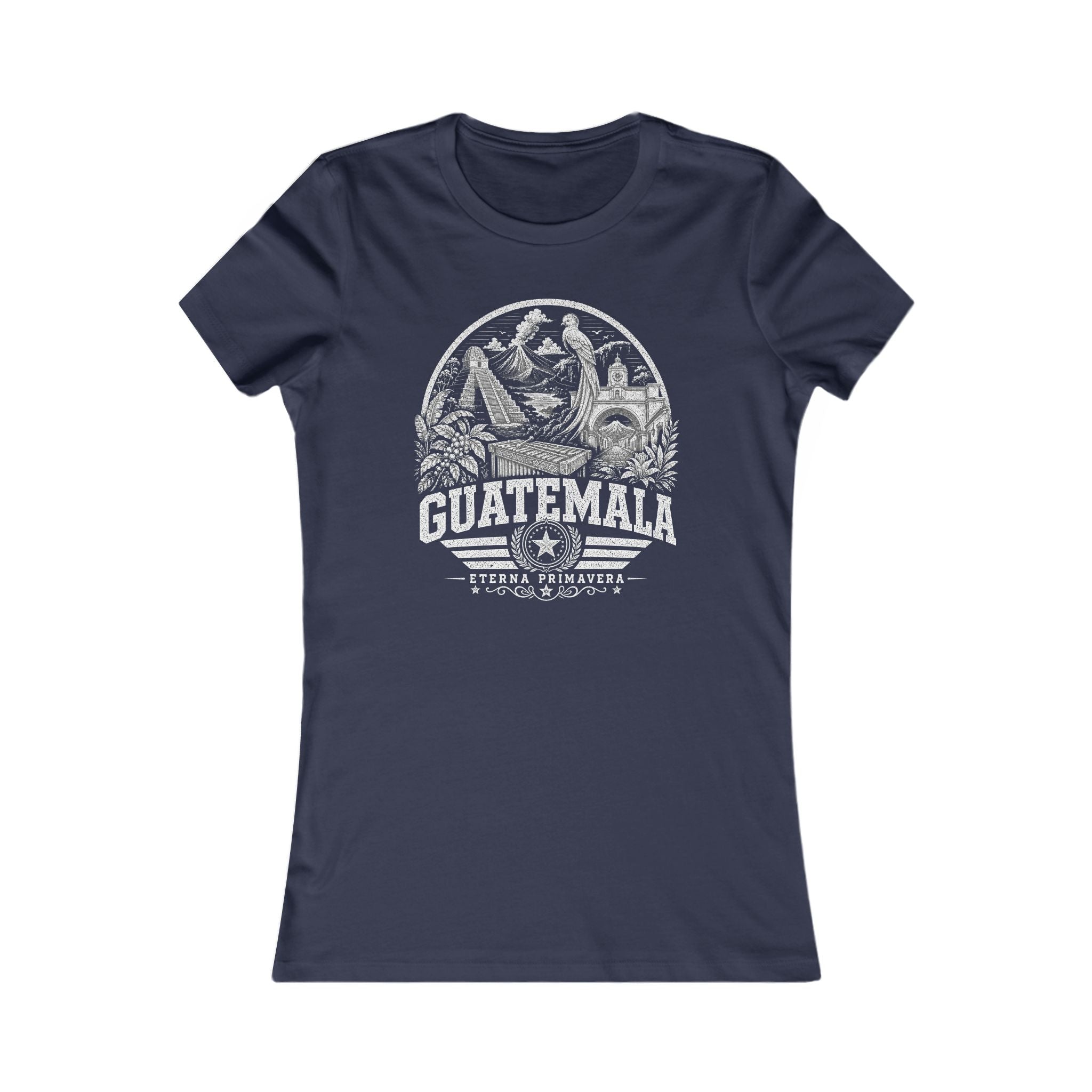 Guatemala vintage landmarks women's tee — iconic landmark design | Nameshi Destinations (view 5)
