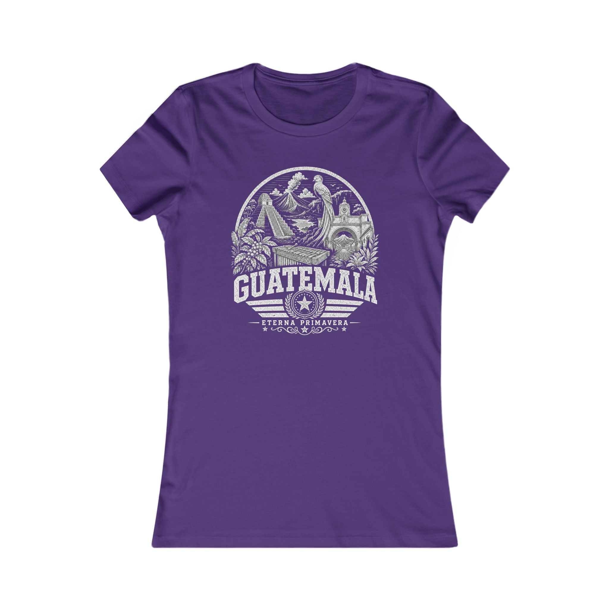 Guatemala vintage landmarks women's tee — iconic landmark design | Nameshi Destinations (view 6)
