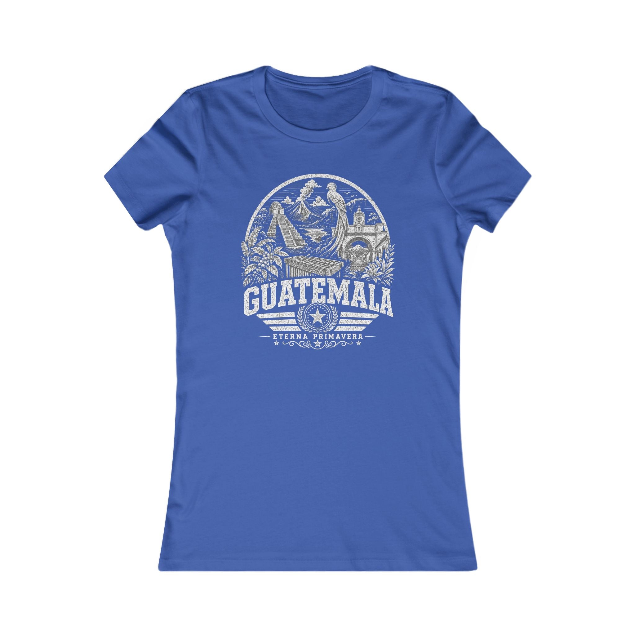 Guatemala vintage landmarks women's tee — iconic landmark design | Nameshi Destinations (view 3)