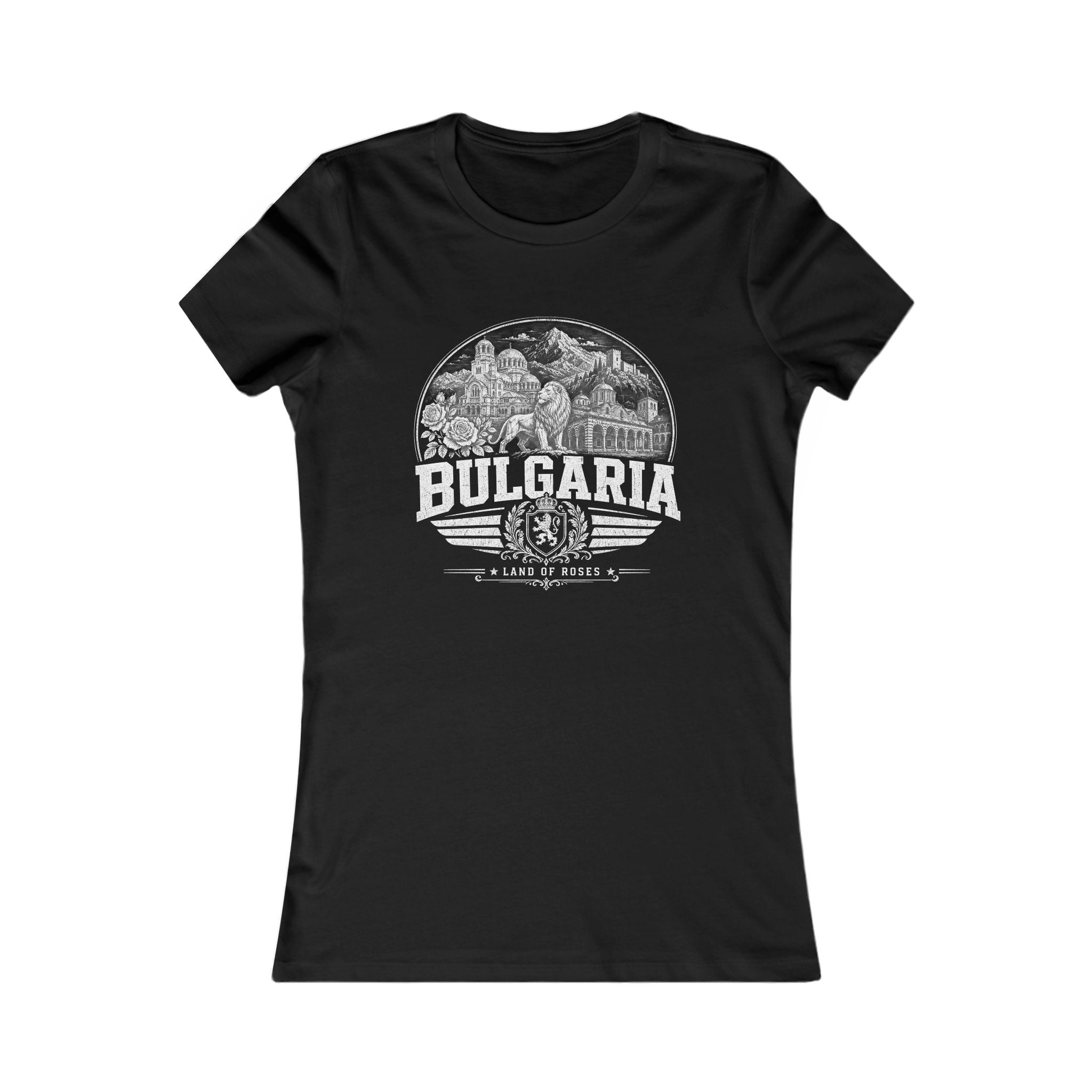Bulgaria vintage landmarks women's tee — iconic landmark design | Nameshi Destinations (view 1)