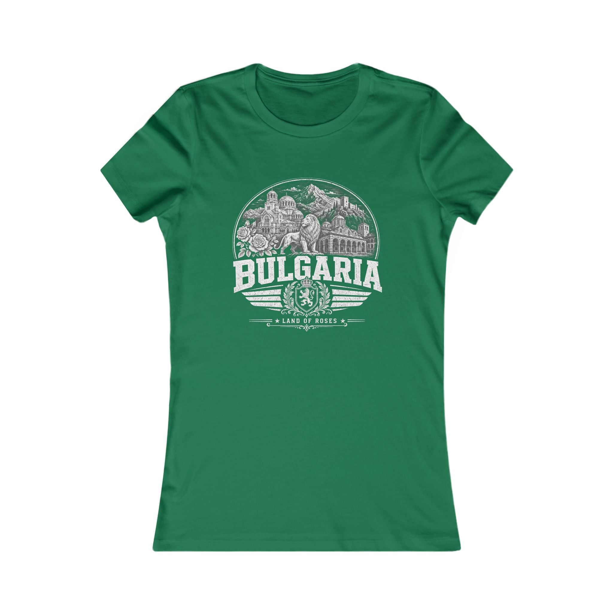 Bulgaria vintage landmarks women's tee — iconic landmark design | Nameshi Destinations (view 2)