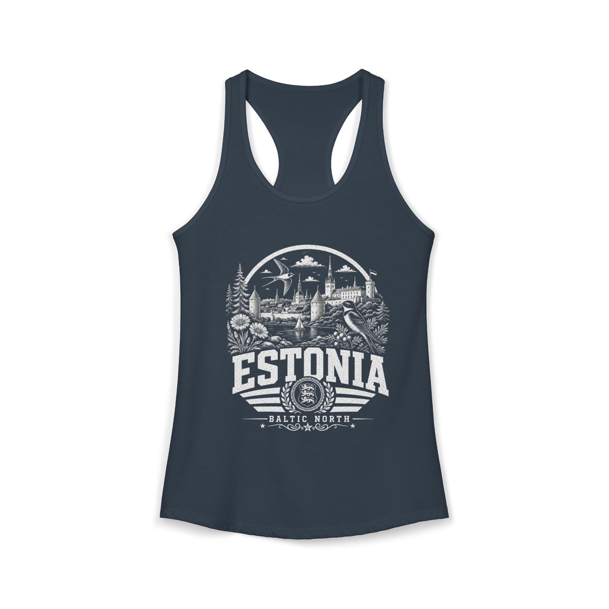 Estonia vintage landmarks tank top — iconic landmark design | Nameshi Destinations (view 9)
