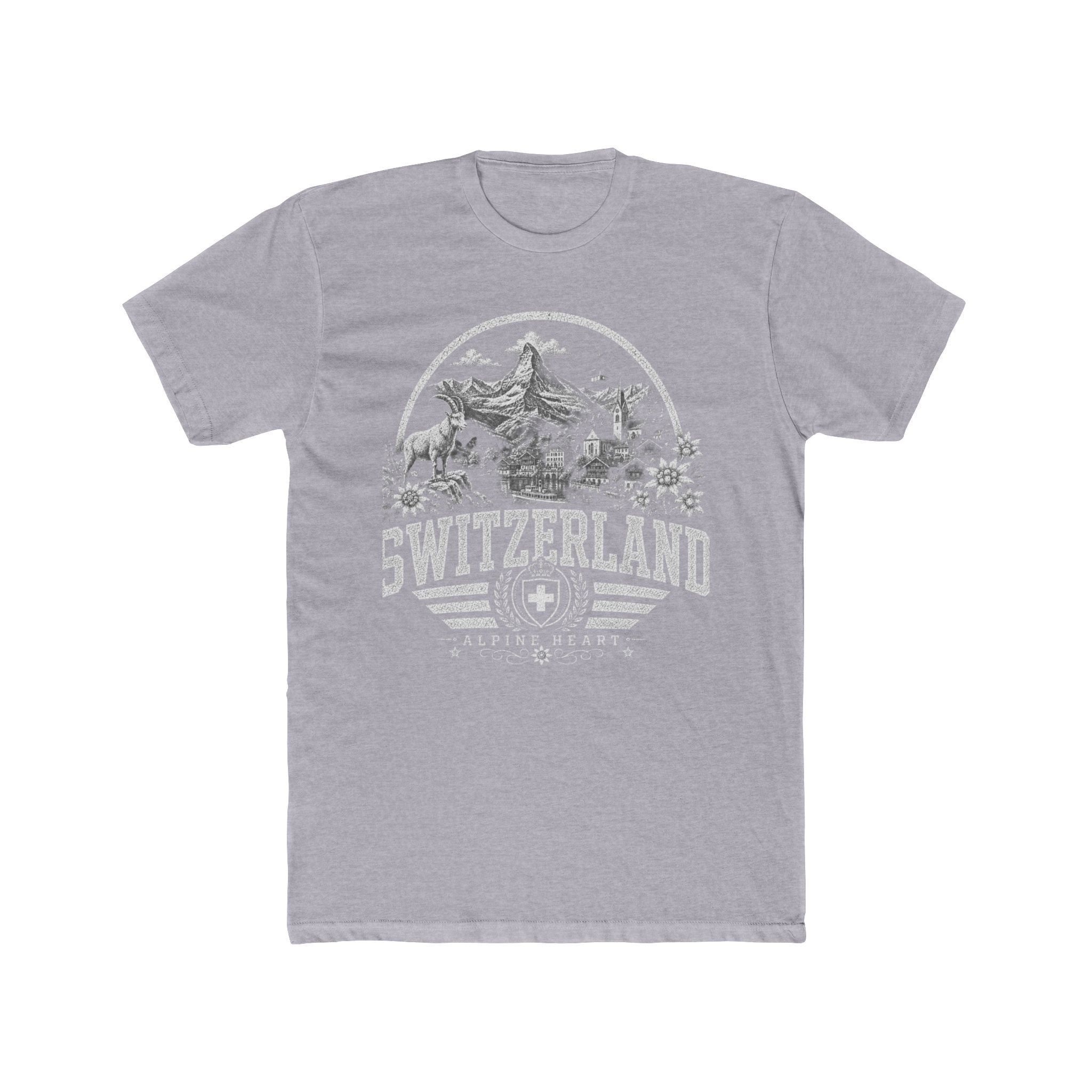 Switzerland vintage landmarks men's tee — iconic landmark design | Nameshi Destinations (view 3)