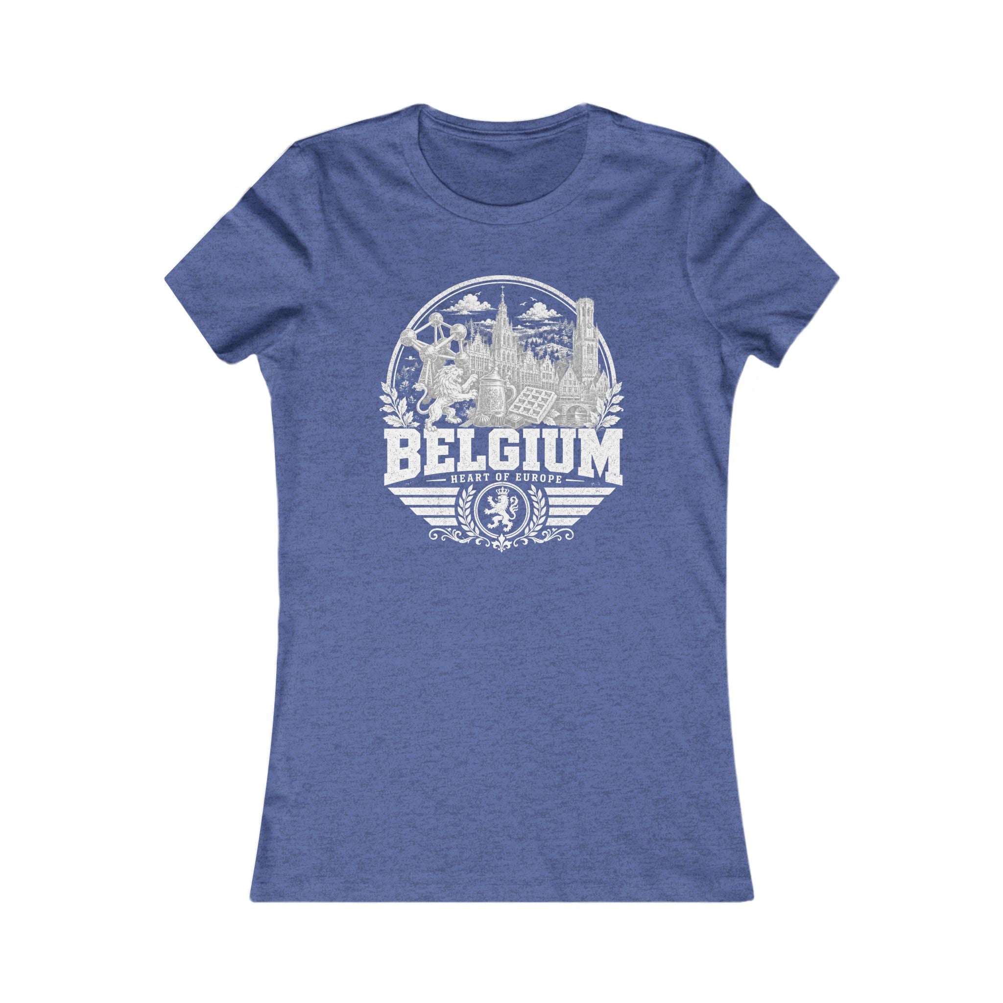 Belgium vintage landmarks women's tee — iconic landmark design | Nameshi Destinations (view 13)