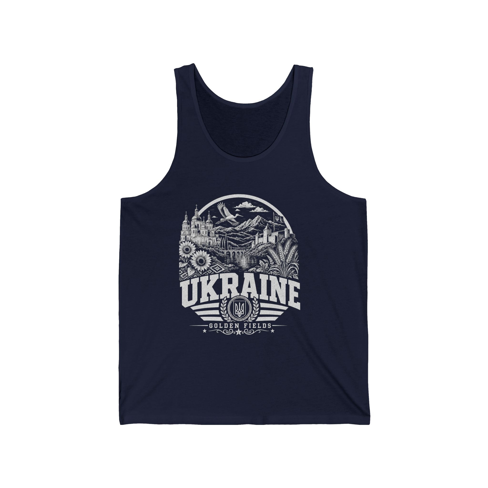 Ukraine vintage landmarks men's tank top — iconic landmark design | Nameshi Destinations (view 7)