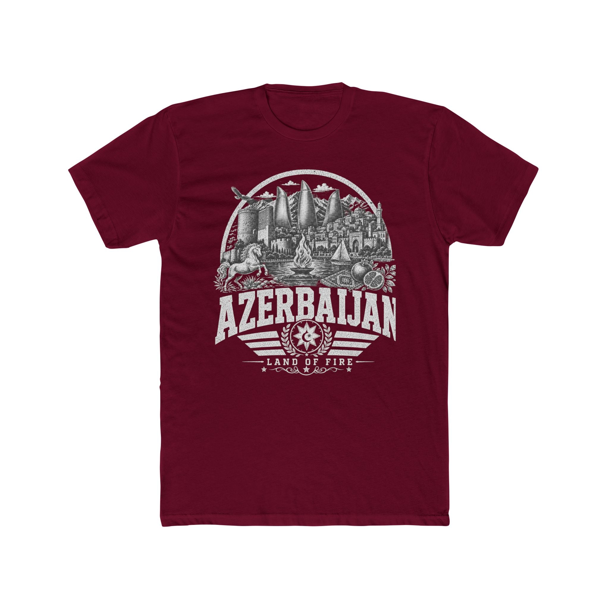 Azerbaijan vintage landmarks men's tee — iconic landmark design | Nameshi Destinations (view 14)