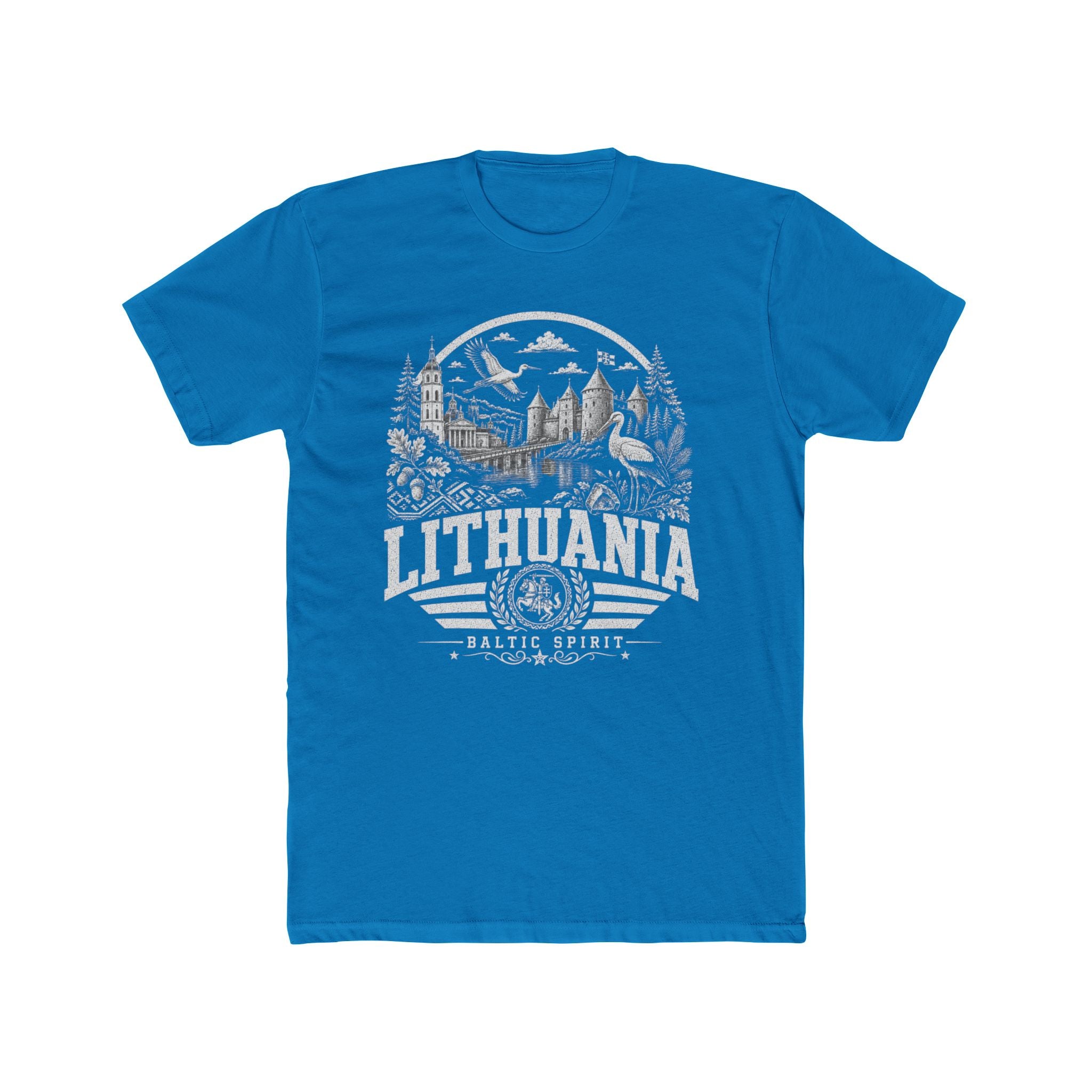 Lithuania vintage landmarks men's tee — iconic landmark design | Nameshi Destinations (view 9)