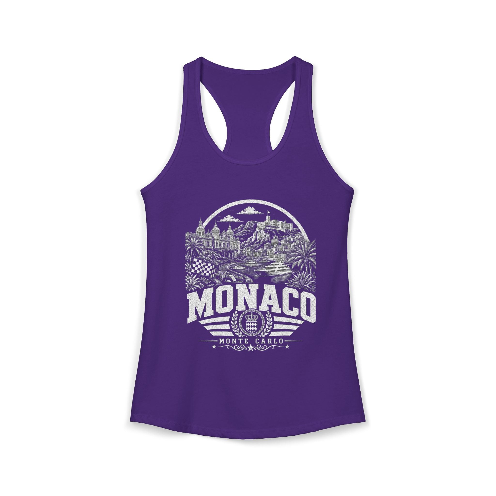 Monaco vintage landmarks tank top — iconic landmark design | Nameshi Destinations (view 13)