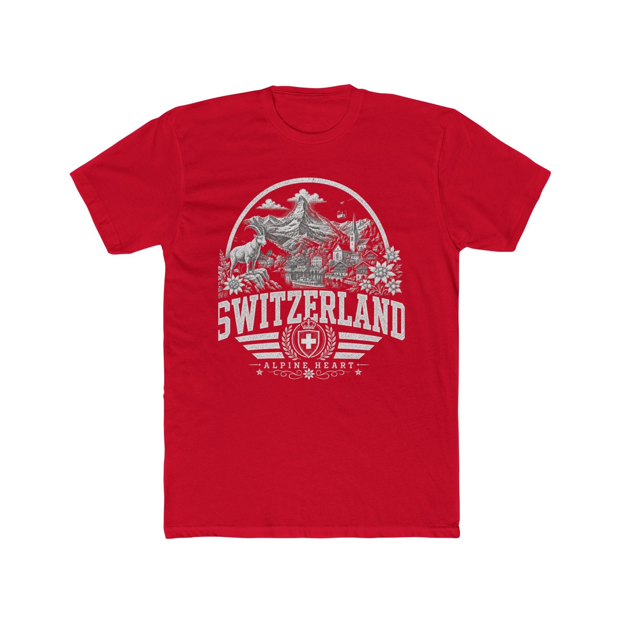 Switzerland vintage landmarks men's tee — iconic landmark design | Nameshi Destinations (view 15)